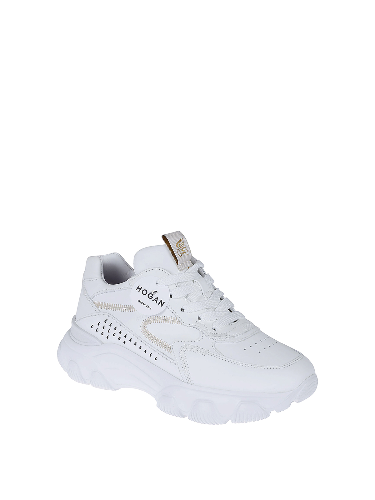 Shop Hogan Hyperactive Leather Sneakers In White