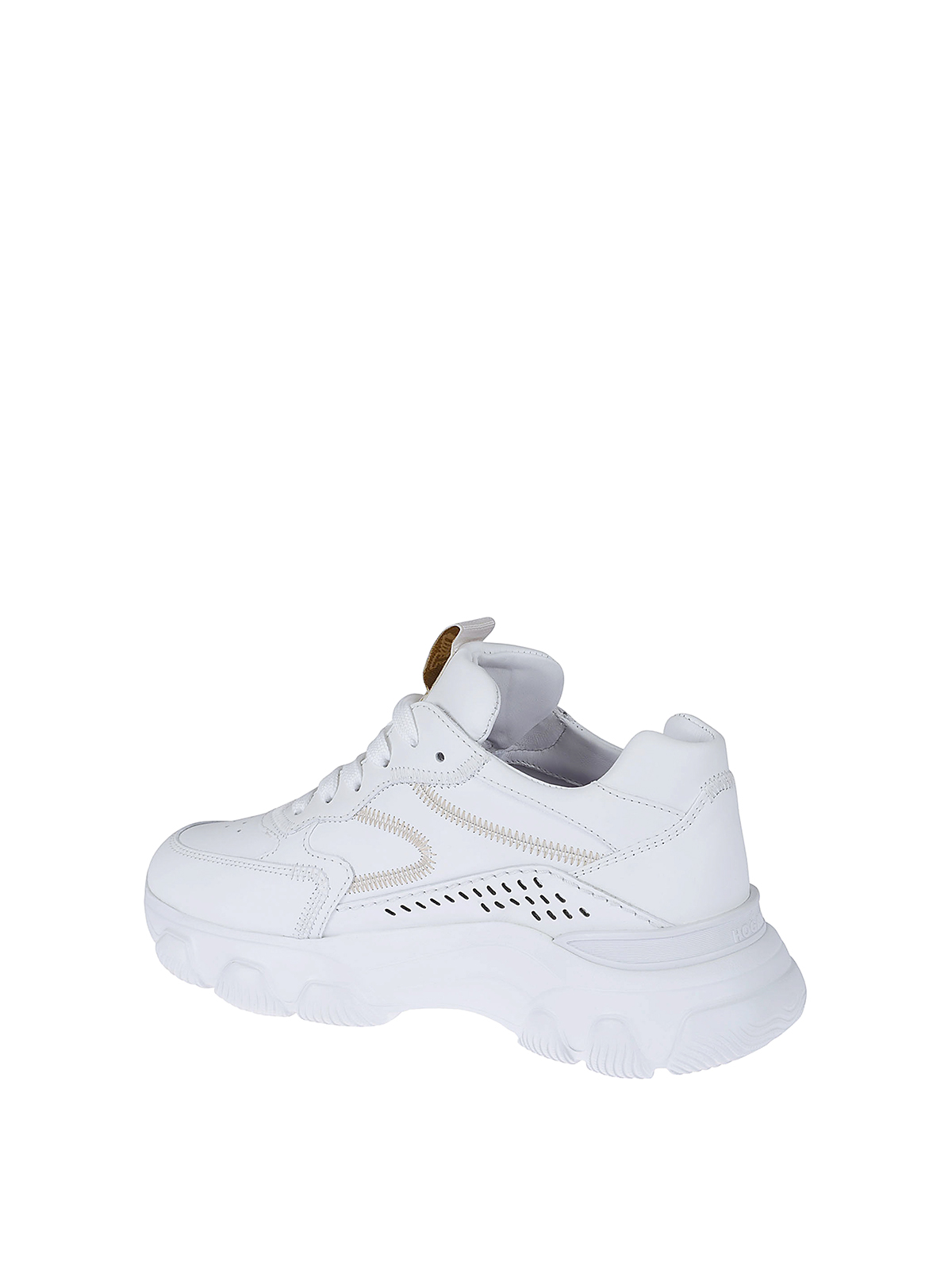 Shop Hogan Hyperactive Leather Sneakers In White