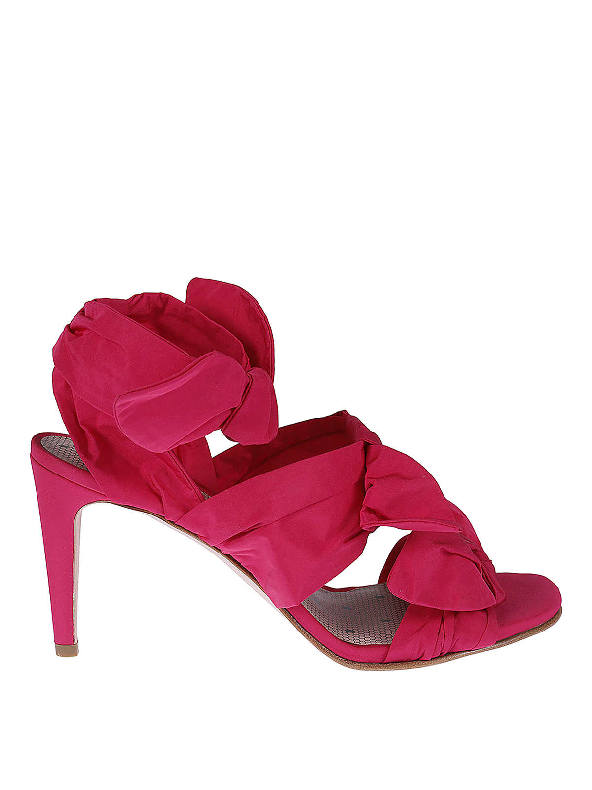 Shop Red Valentino Taffetas Silk Sandals In Fuchsia