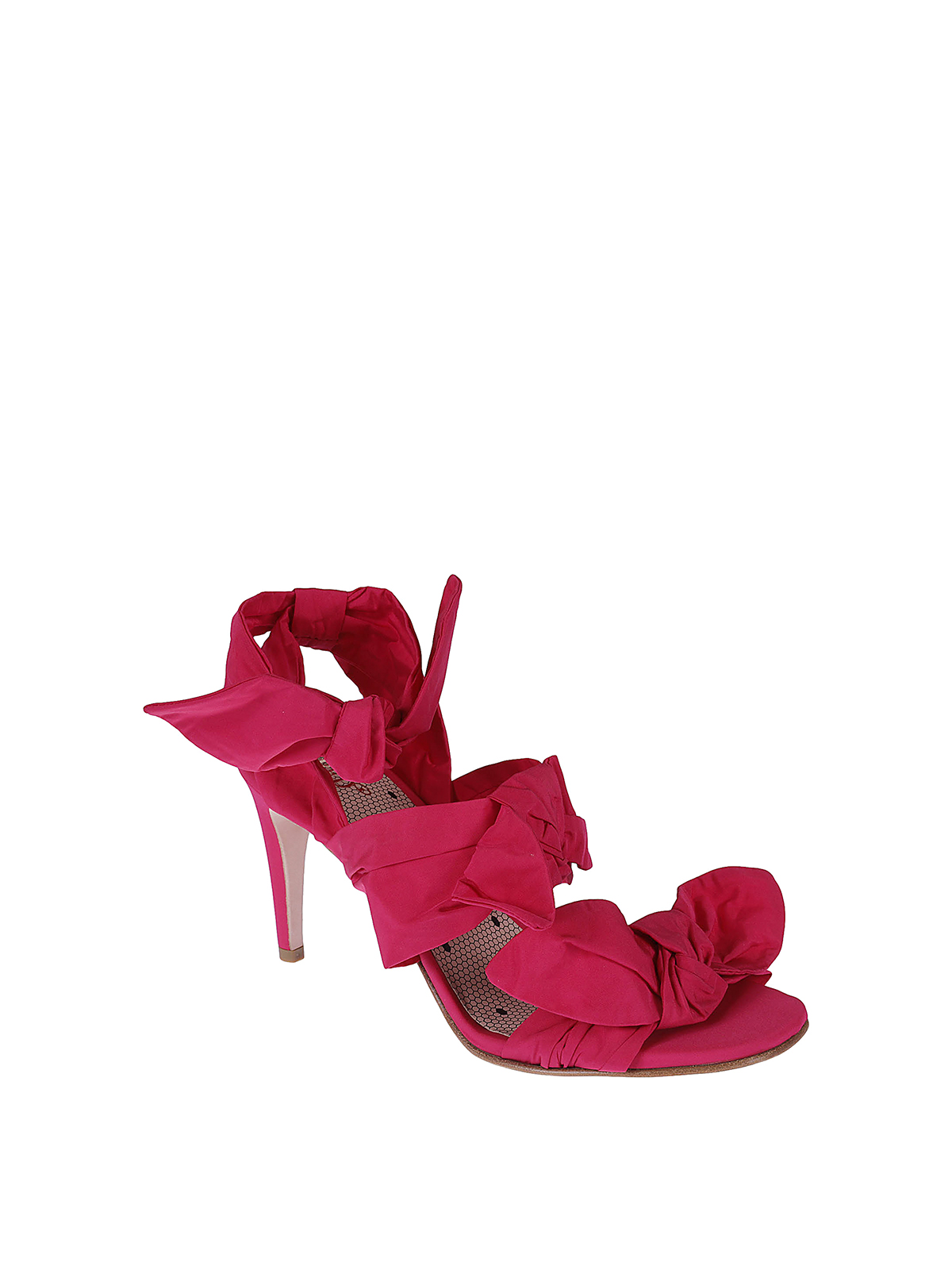 Shop Red Valentino Taffetas Silk Sandals In Fuchsia