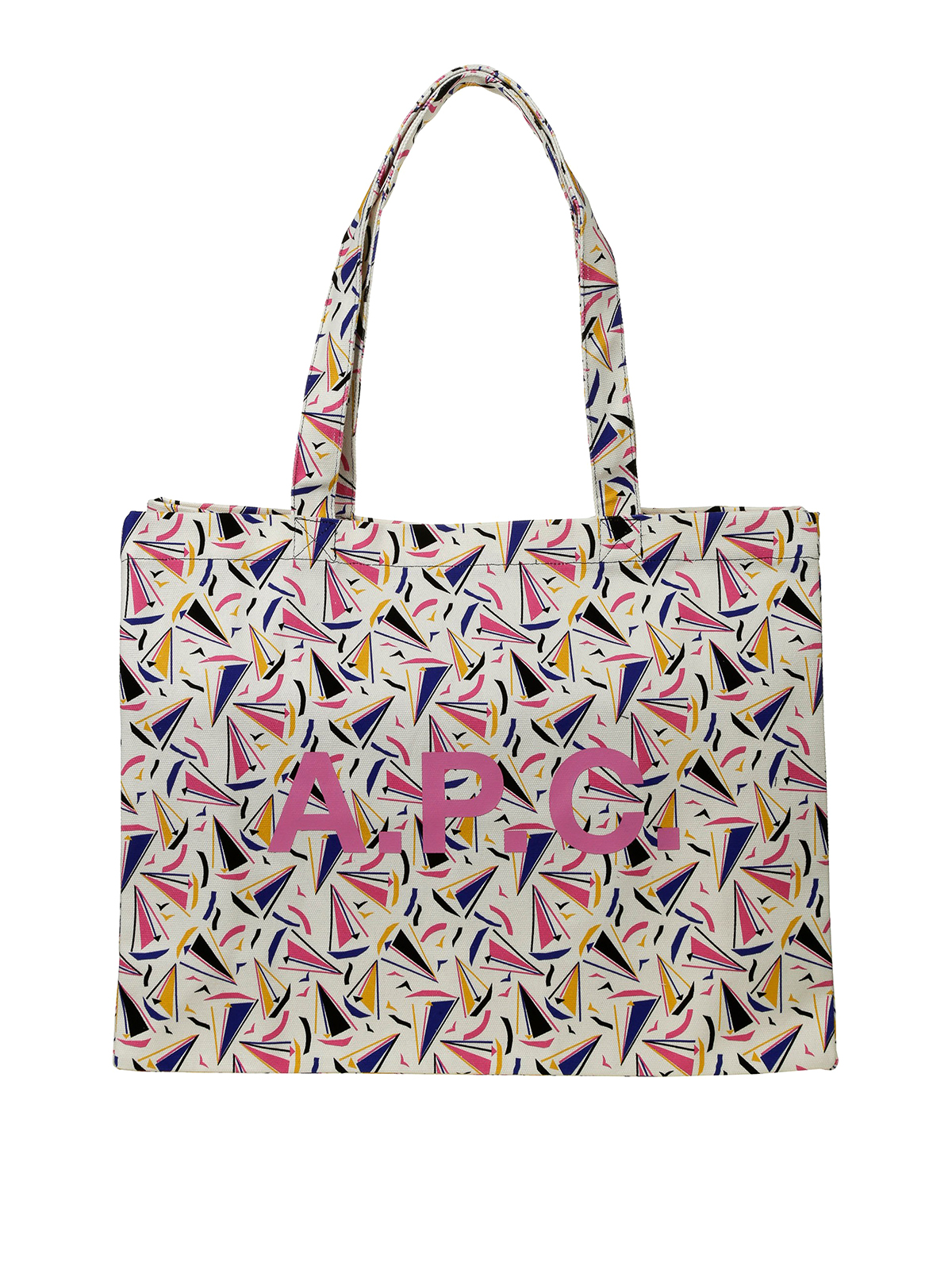 Shop Apc Multicolor Diane Bag In Cotton With Logo In Multicolour