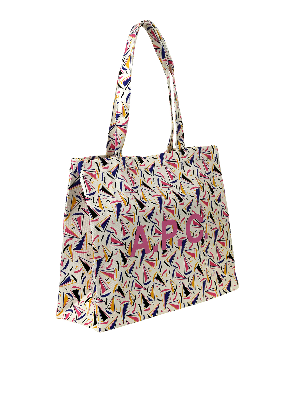 Shop Apc Multicolor Diane Bag In Cotton With Logo In Multicolour
