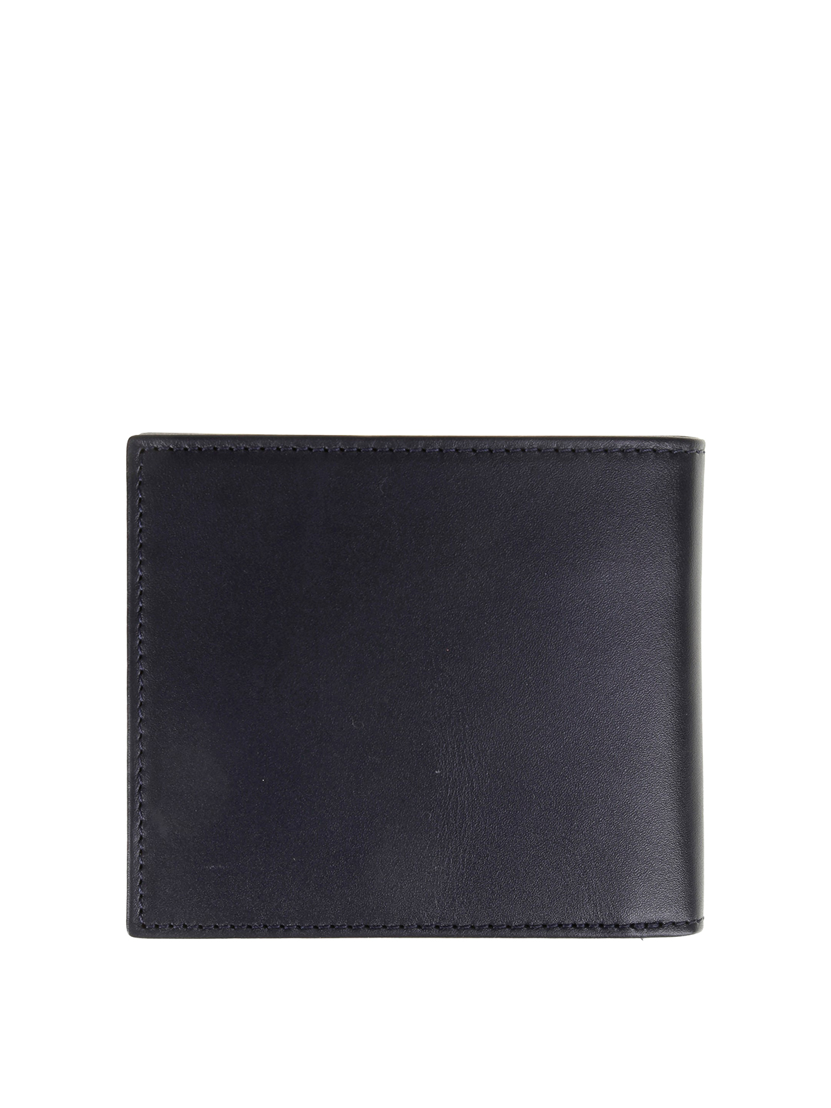 Shop Apc Aly Wallet In Leather With Logo In Dark Blue