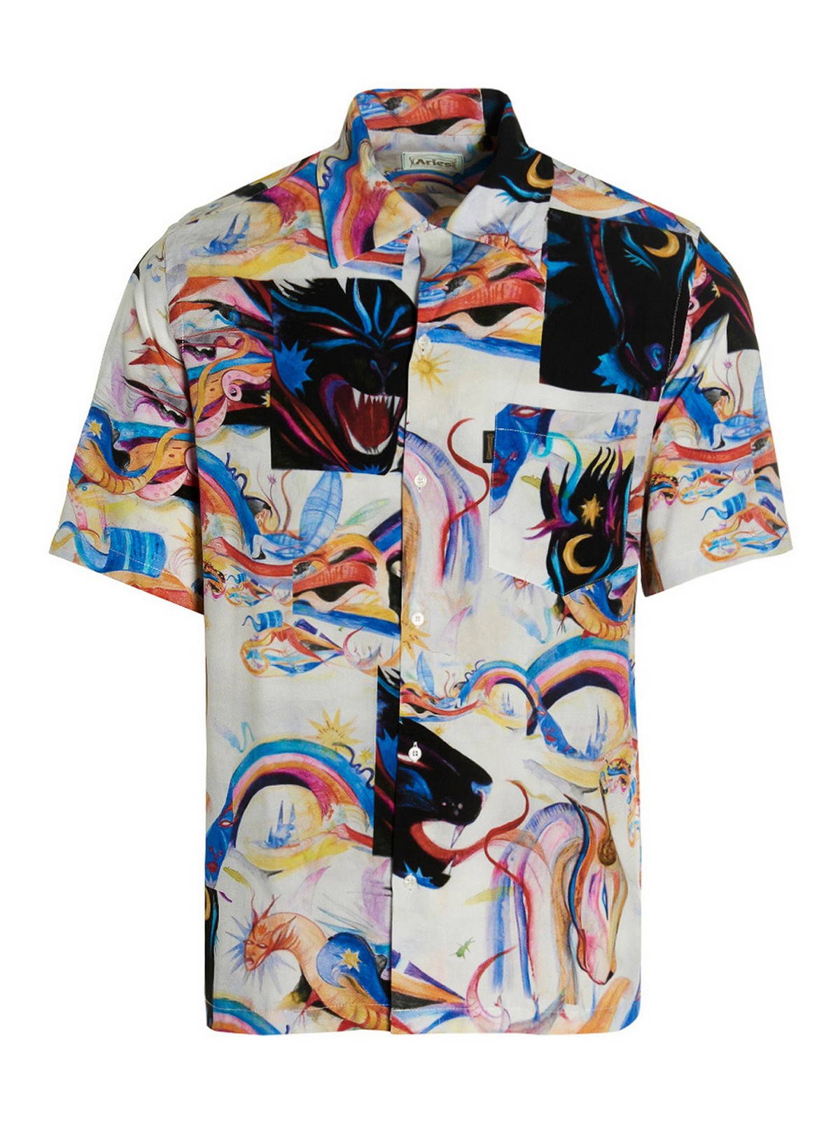 Aries Panthera Hawaiian Shirt In Multicolour