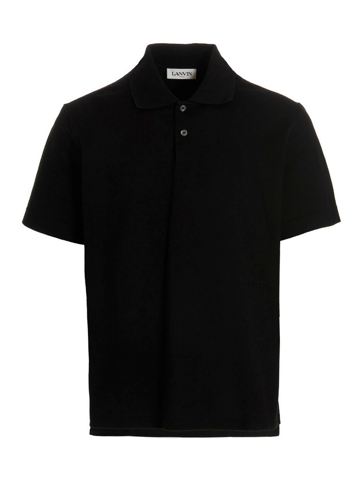 Shop Lanvin Logo Polo Shirt In Black