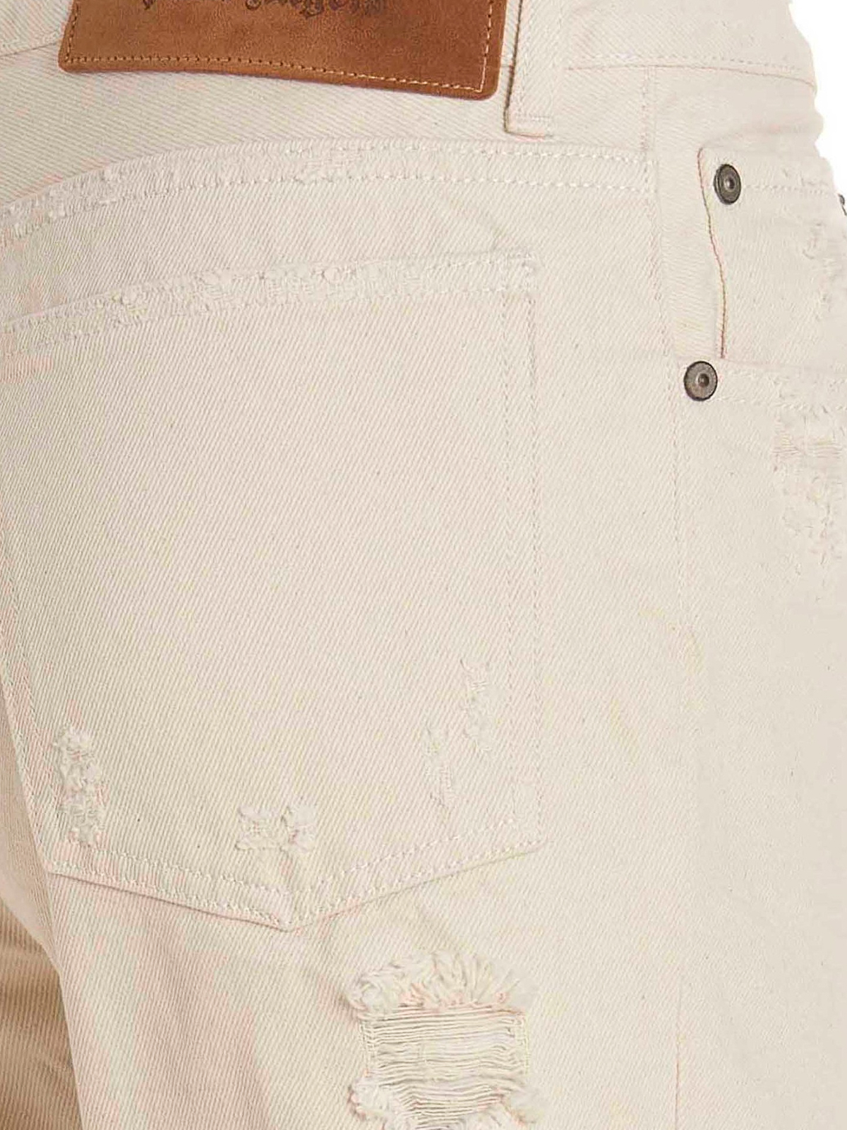 Shop Palm Angels Jeans Bull Palms In White
