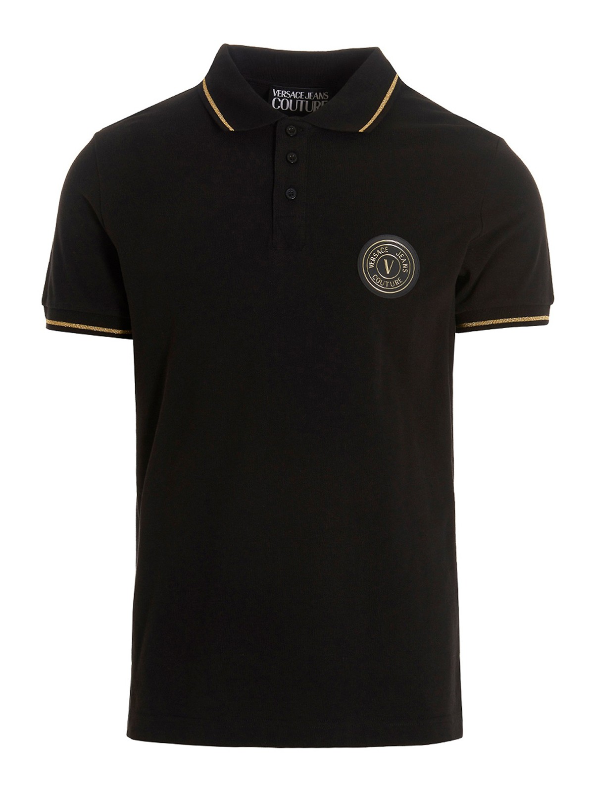 Versace Jeans Couture Logo Polo Shirt In Black