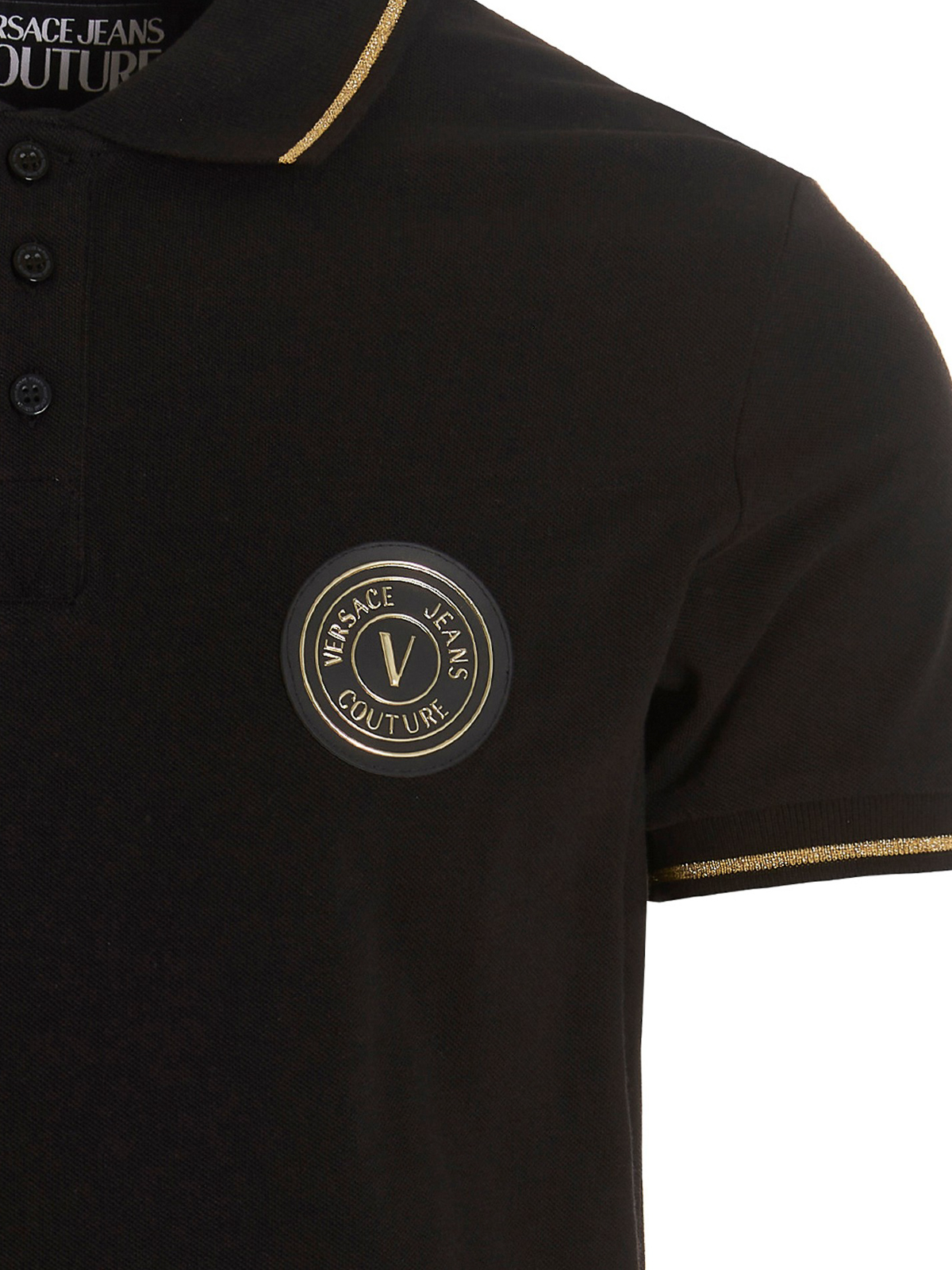 Polos Versace Jeans Couture - Polo - Negro - 74GAGT08CJ01TG89