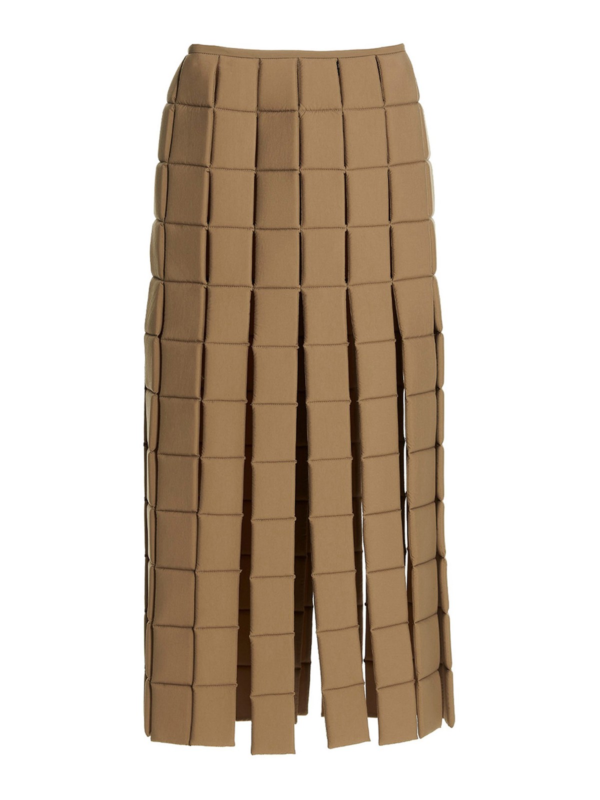 Shop A.w.a.k.e. Cut-out Padded Skirt In Beige