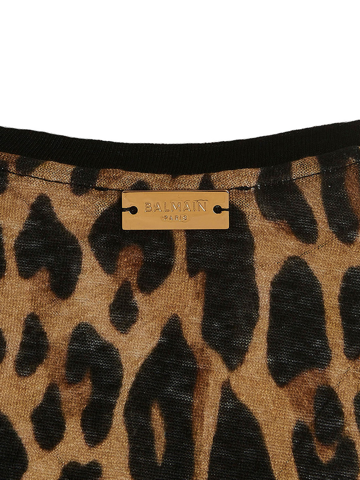 Shop Balmain Leopard T-shirt In Animal Print