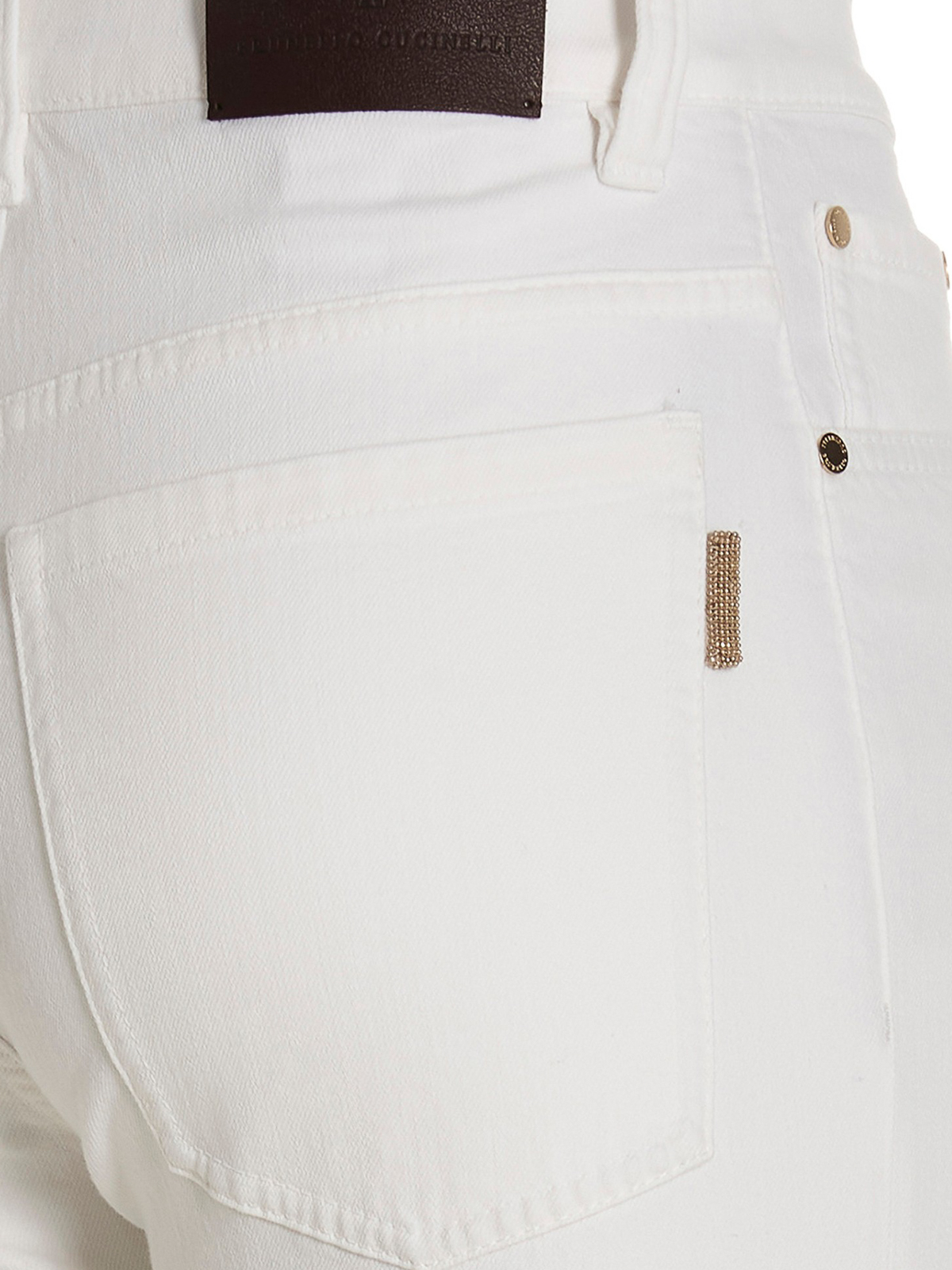 Shop Brunello Cucinelli Cigarette-style Jeans In White