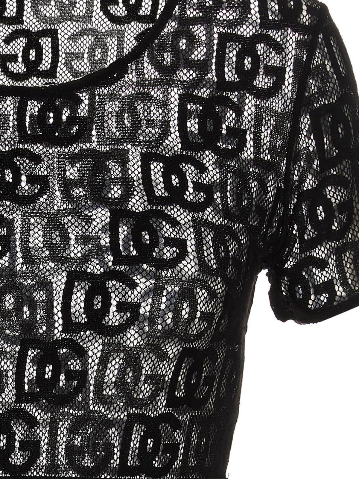 Dolce & Gabbana All-over logo mesh T-shirt|F8T17TFLEAQN0000
