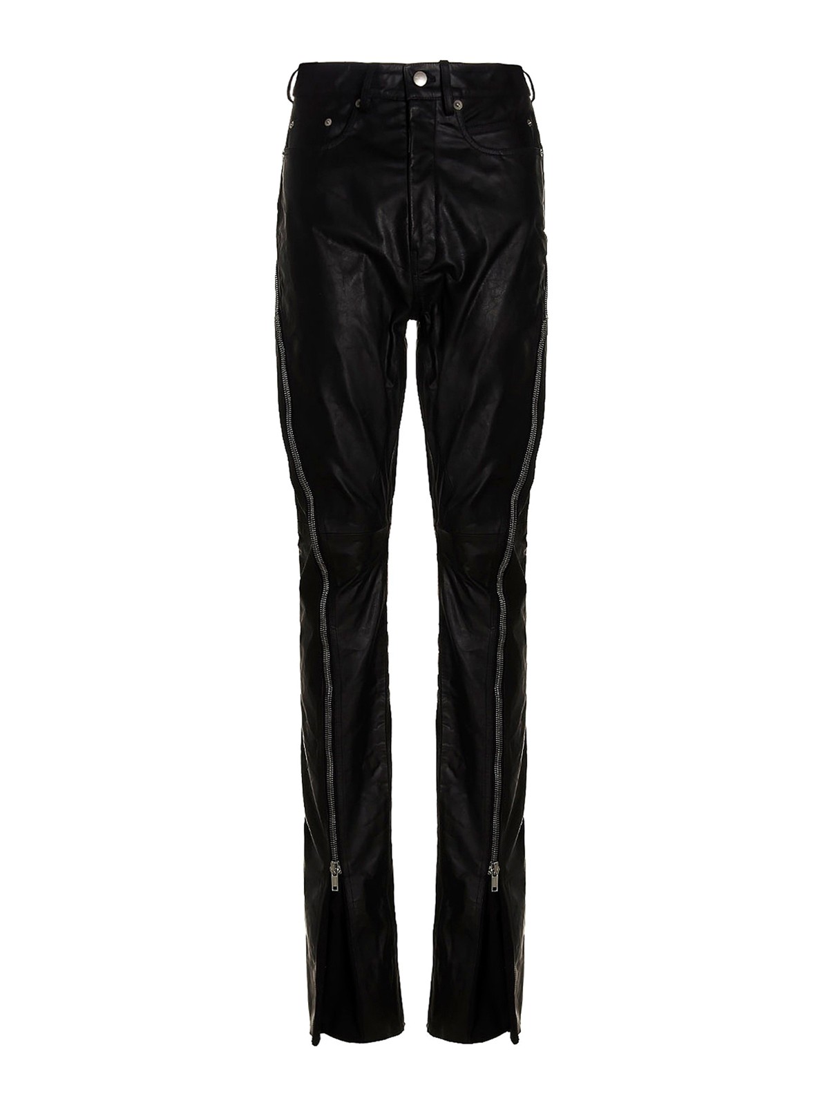 032c ZIP TROUSERS UNISEX  Leather trousers  black  Zalandocouk