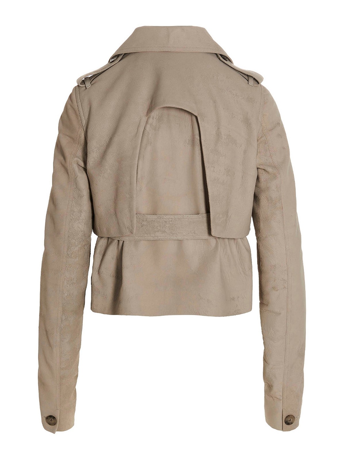 Shop Rick Owens Mini Trench Jacket In Beis