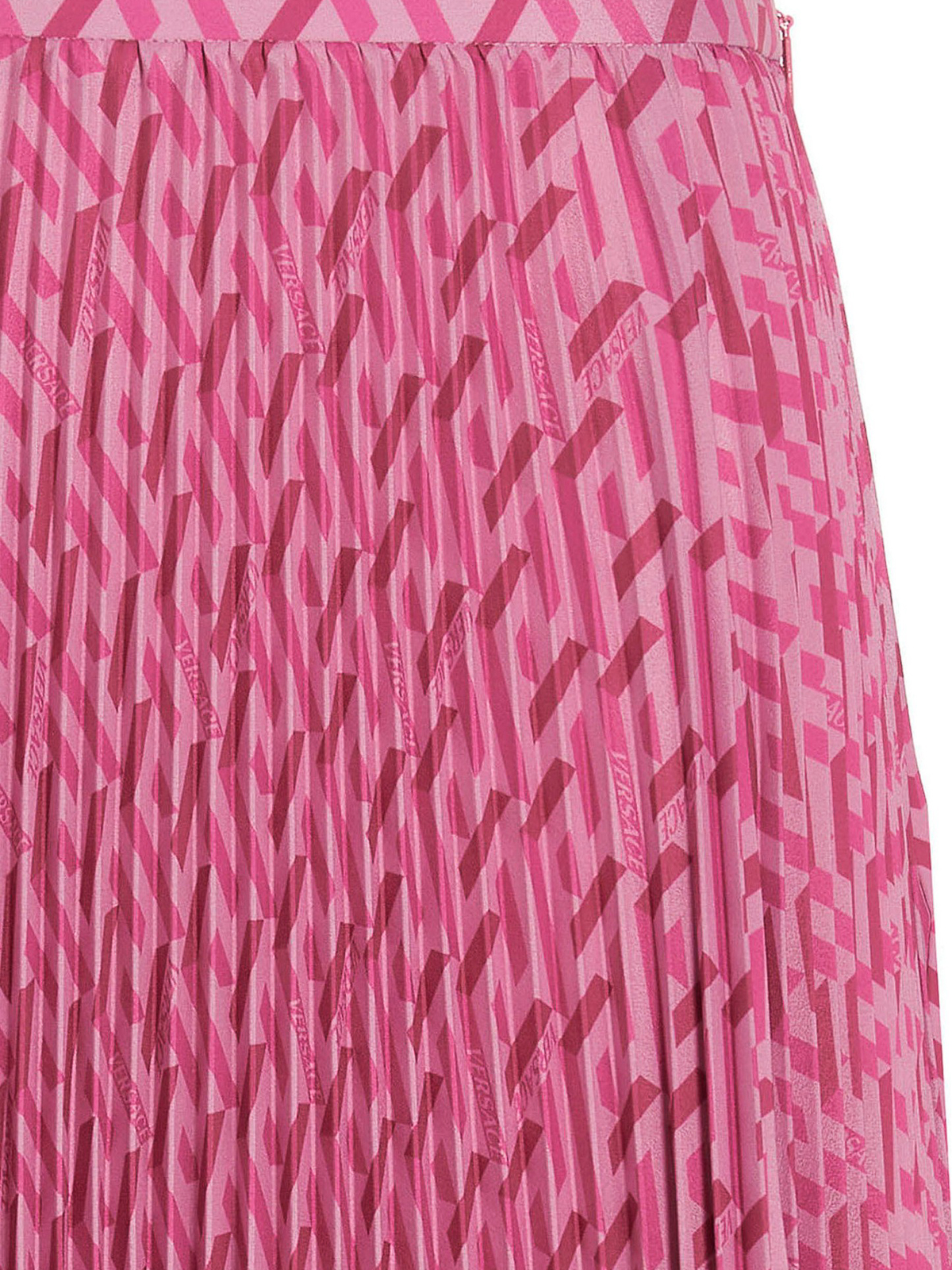 Knee length skirts & Midi Versace Logo pleated skirt