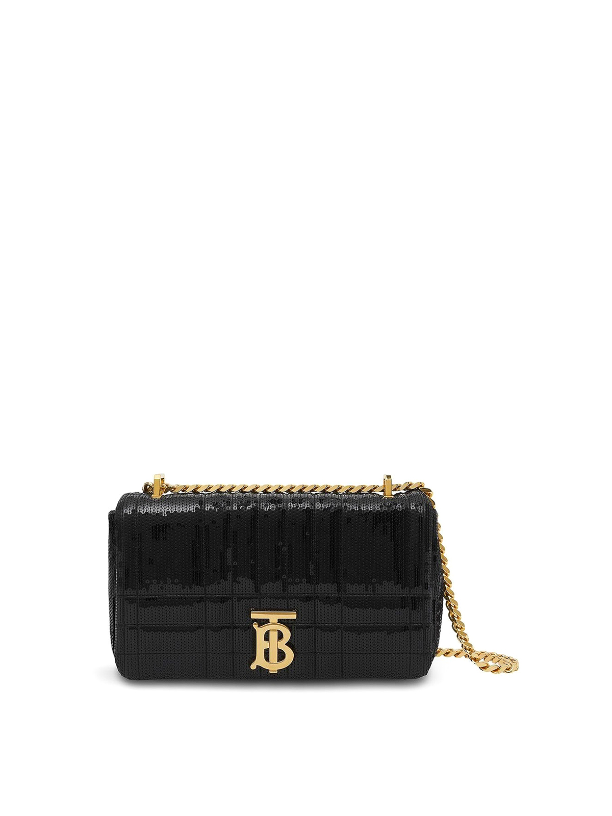 Burberry Quilted Lola Bag With Sequins And Logo In Black