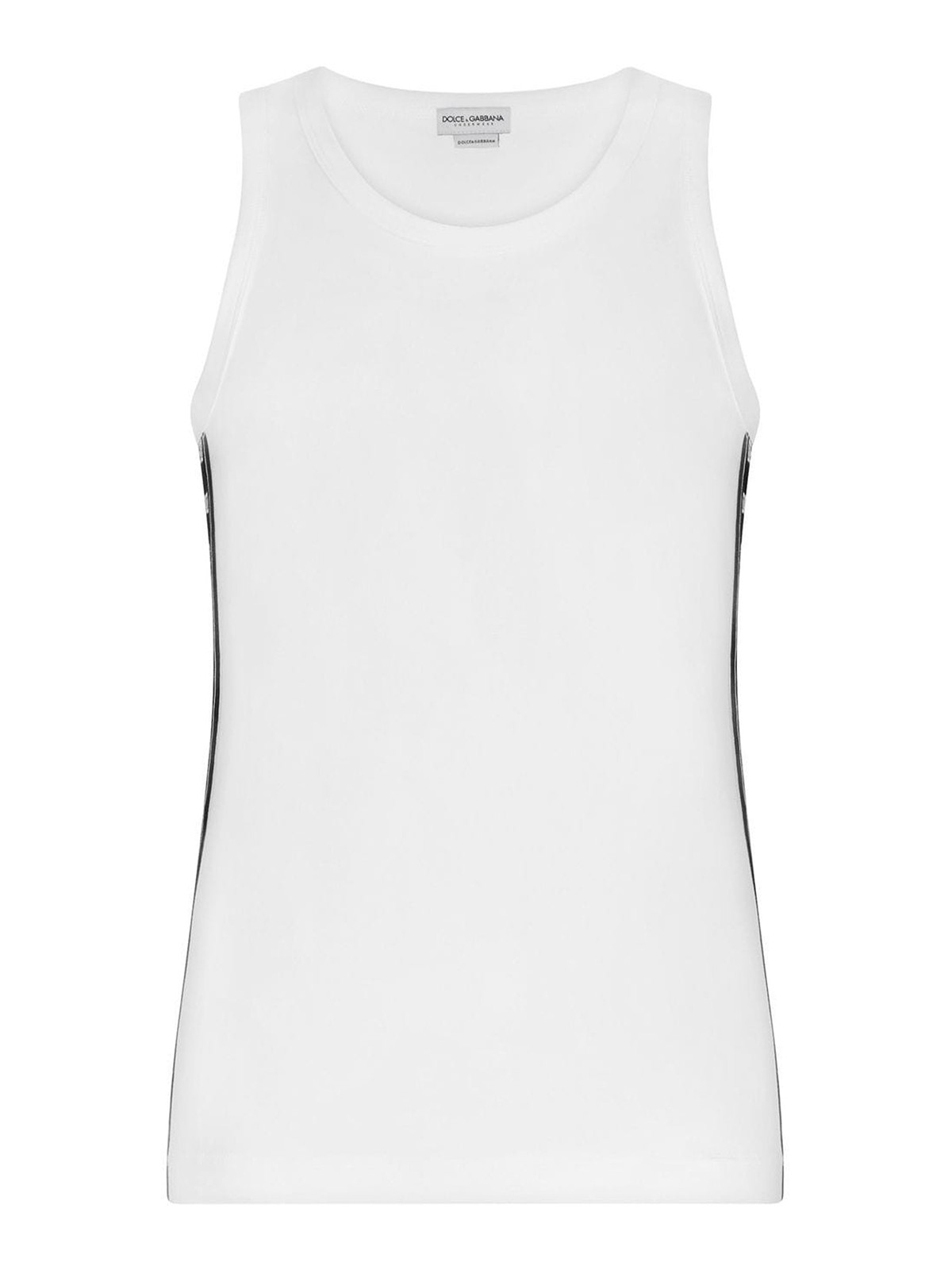 Logo-tape cotton tank top