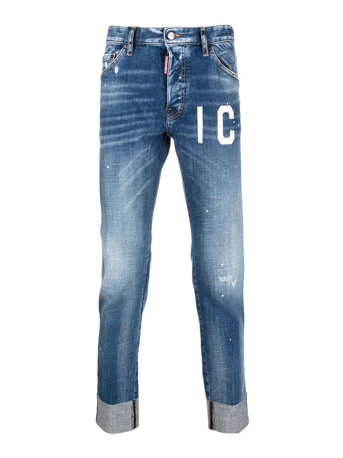 Dsquared2 Logo-print Low-rise Jeans In Light Wash
