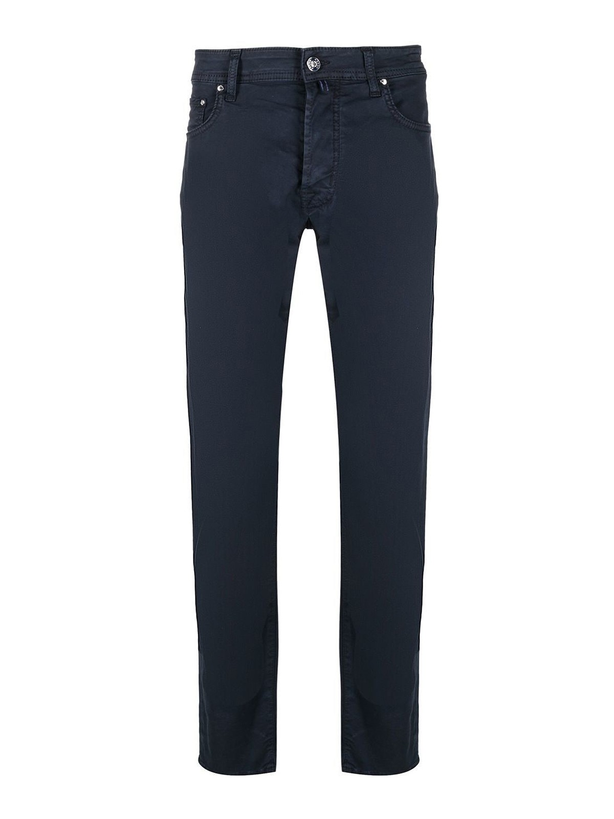 Jacob Cohen Navy Blue Cotton Blend Mid-rise Jeans In Dark Blue