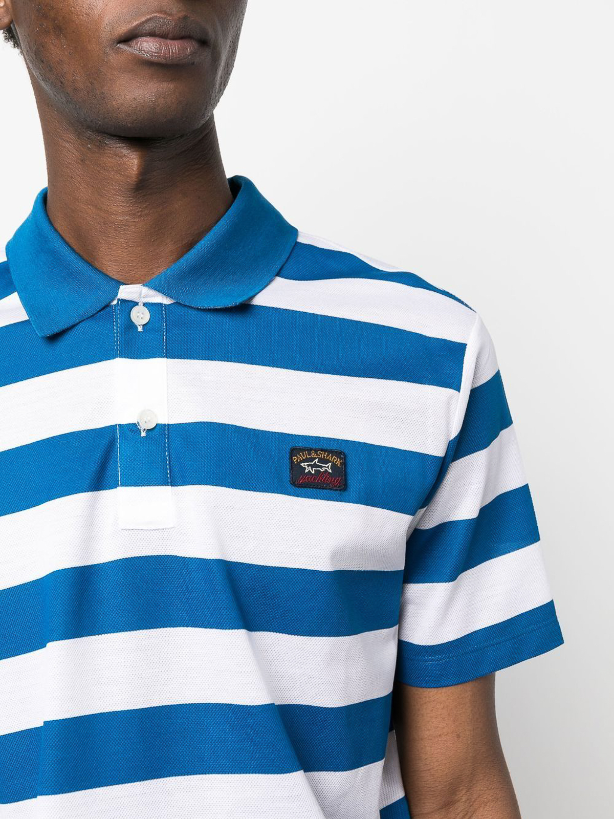 Paul & Shark Striped polo Tee - White - Men