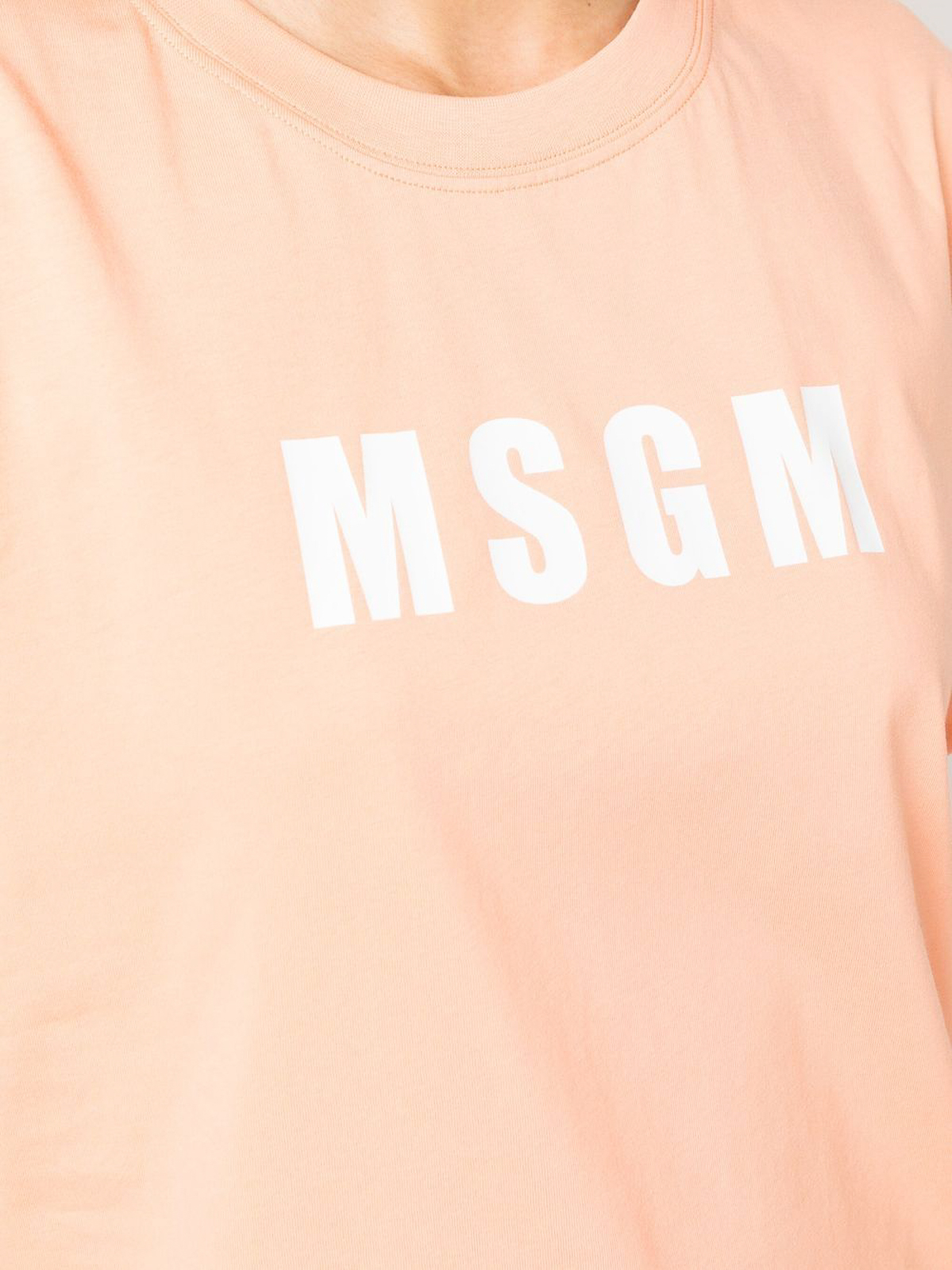 Tシャツ・カットソー MSGM Woman T-Shirt Orange 3841MDM510257002 17 M.S.G.M. Logo-print Tee - Orange - Women | 3441MDM20023700210