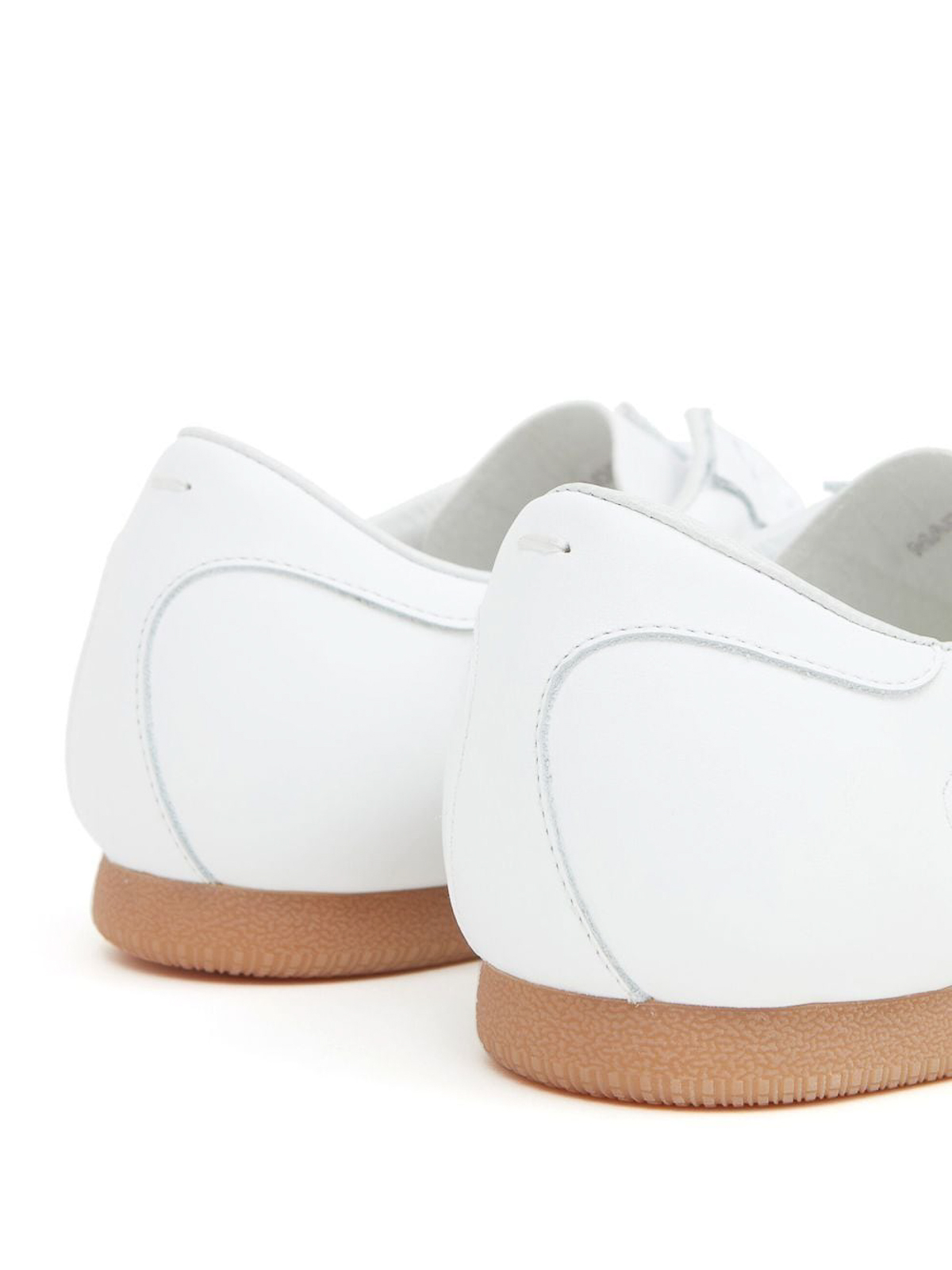 Shop Maison Margiela Low-top Leather Trainers In Blanco