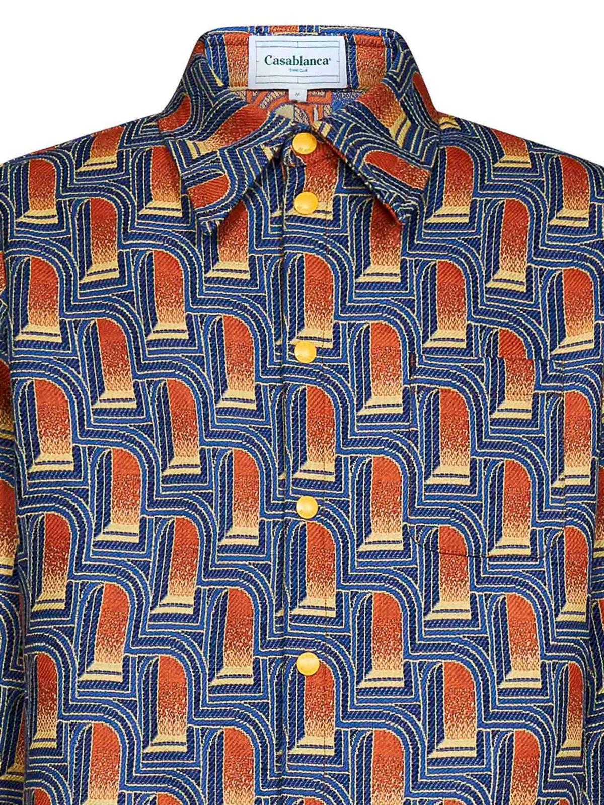 Shop Casablanca All Over Printed Wool Shirt In Blue
