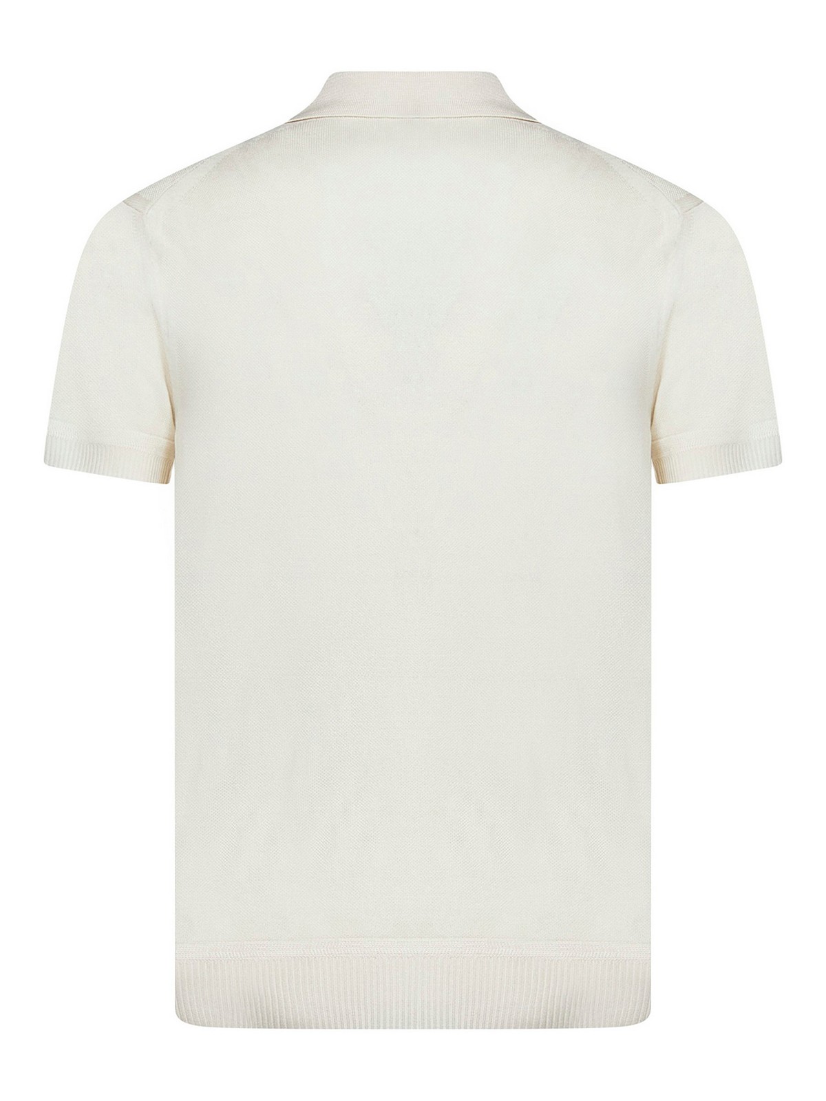 Shop Tom Ford Ribbed Finishes Polo In White