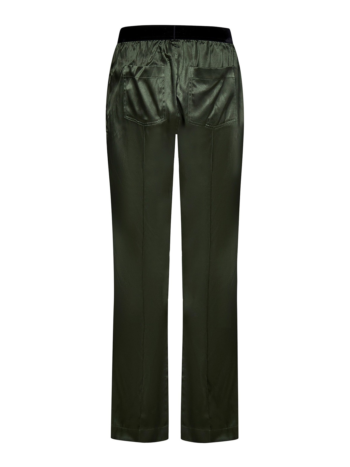 Tom Ford Logo silk straight leg trousers - Green | T4H201010306