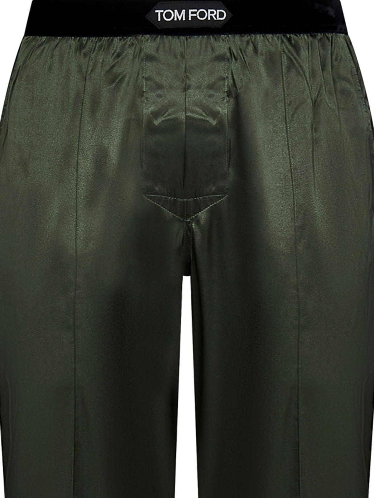 Tom Ford Logo silk straight leg trousers - Green | T4H201010306
