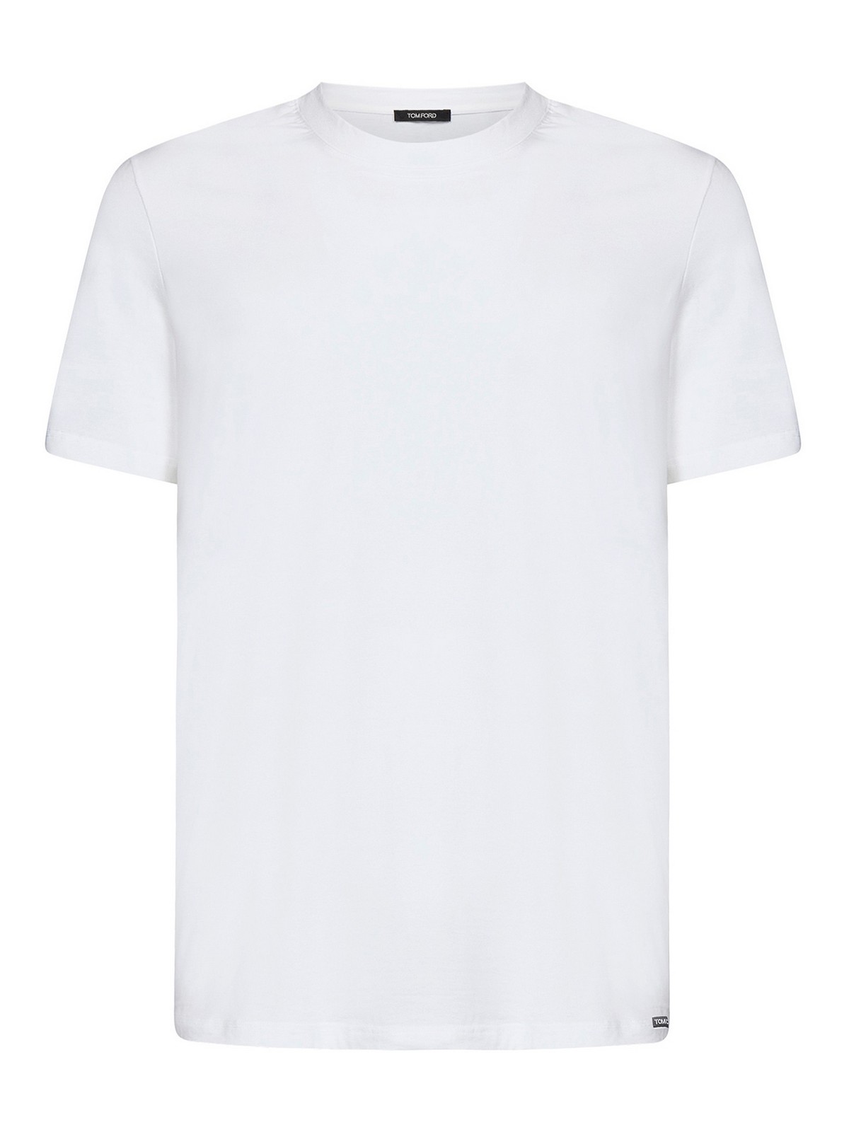Tom Ford Cotton Crewneck T-shirt With Logo In White