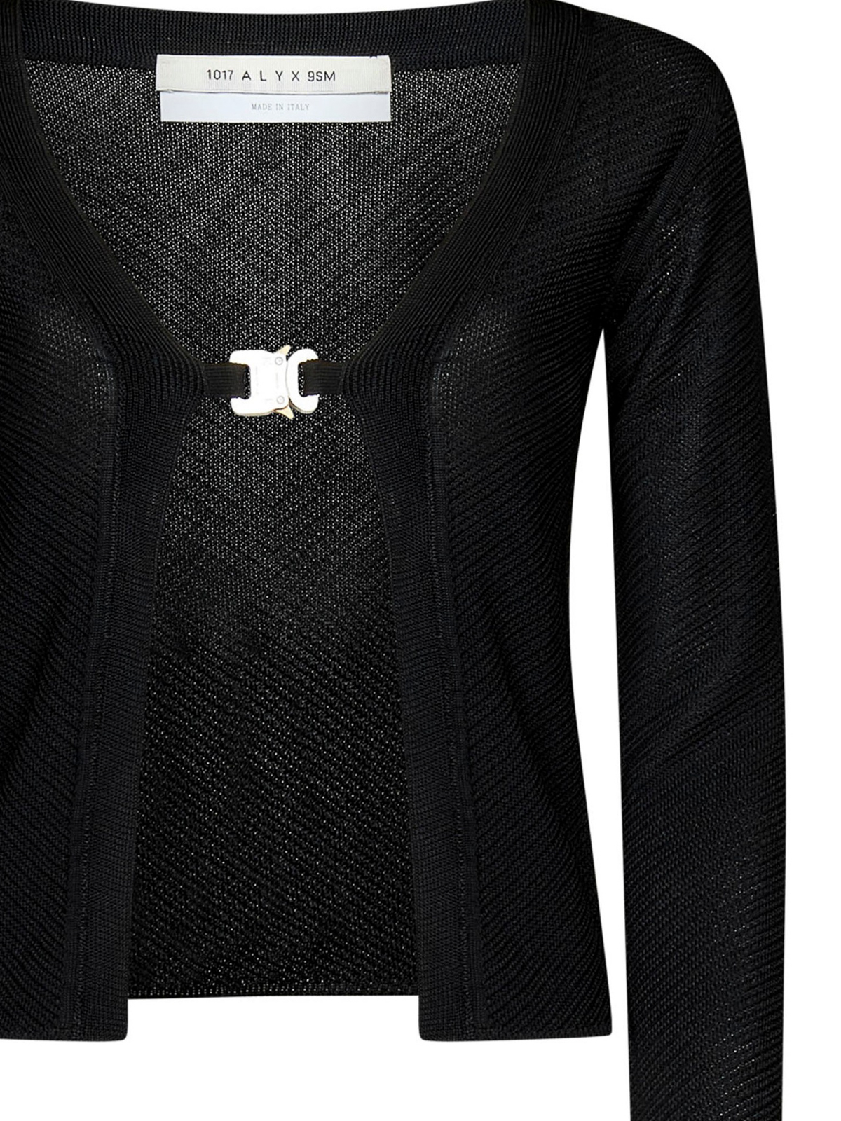 1017 Alyx 9sm V-neck cardigan with buckle|AAWKN0193YA01BLK0001