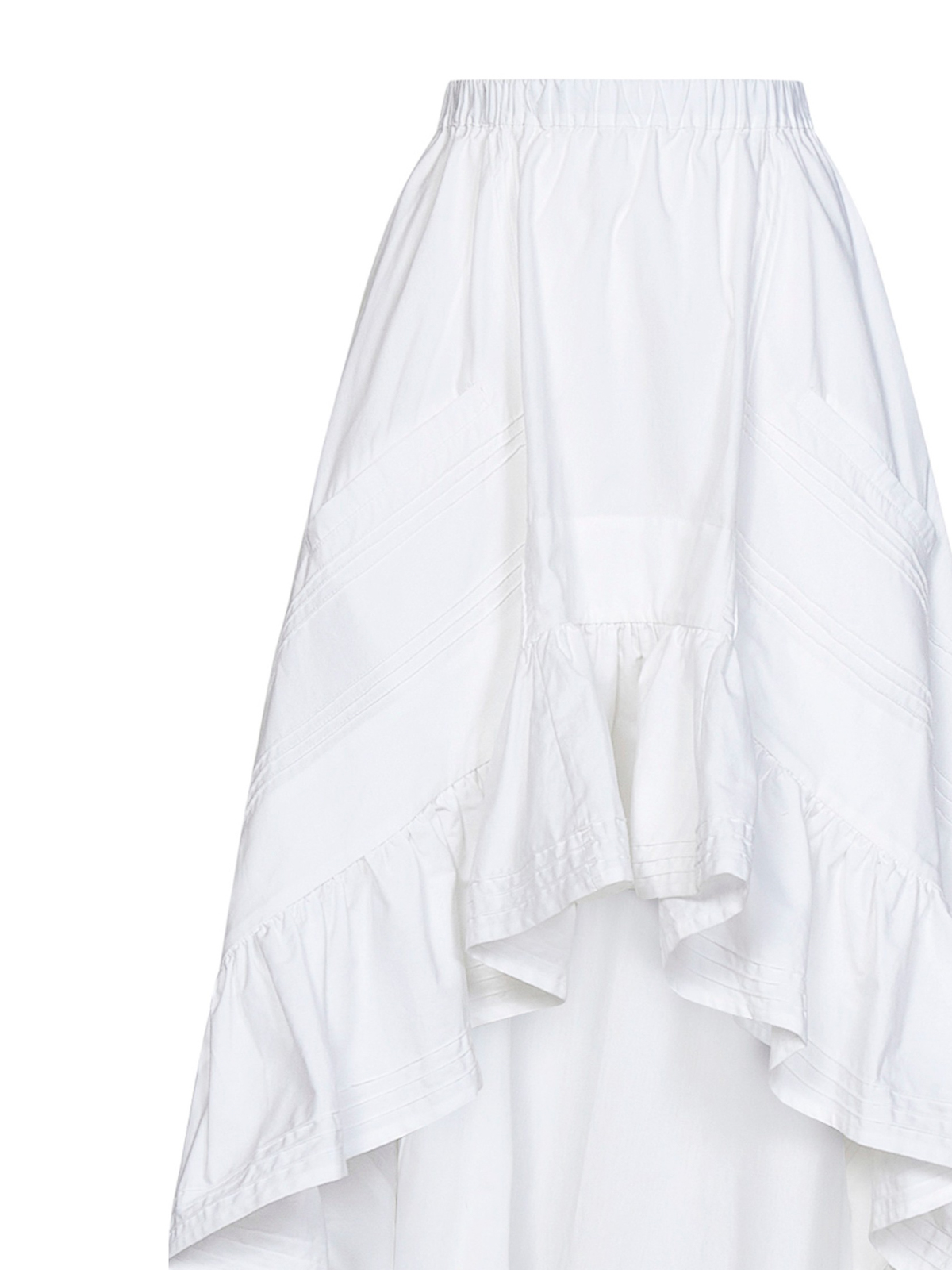 Shop Amen Draped High Waisted Long Skirt In White
