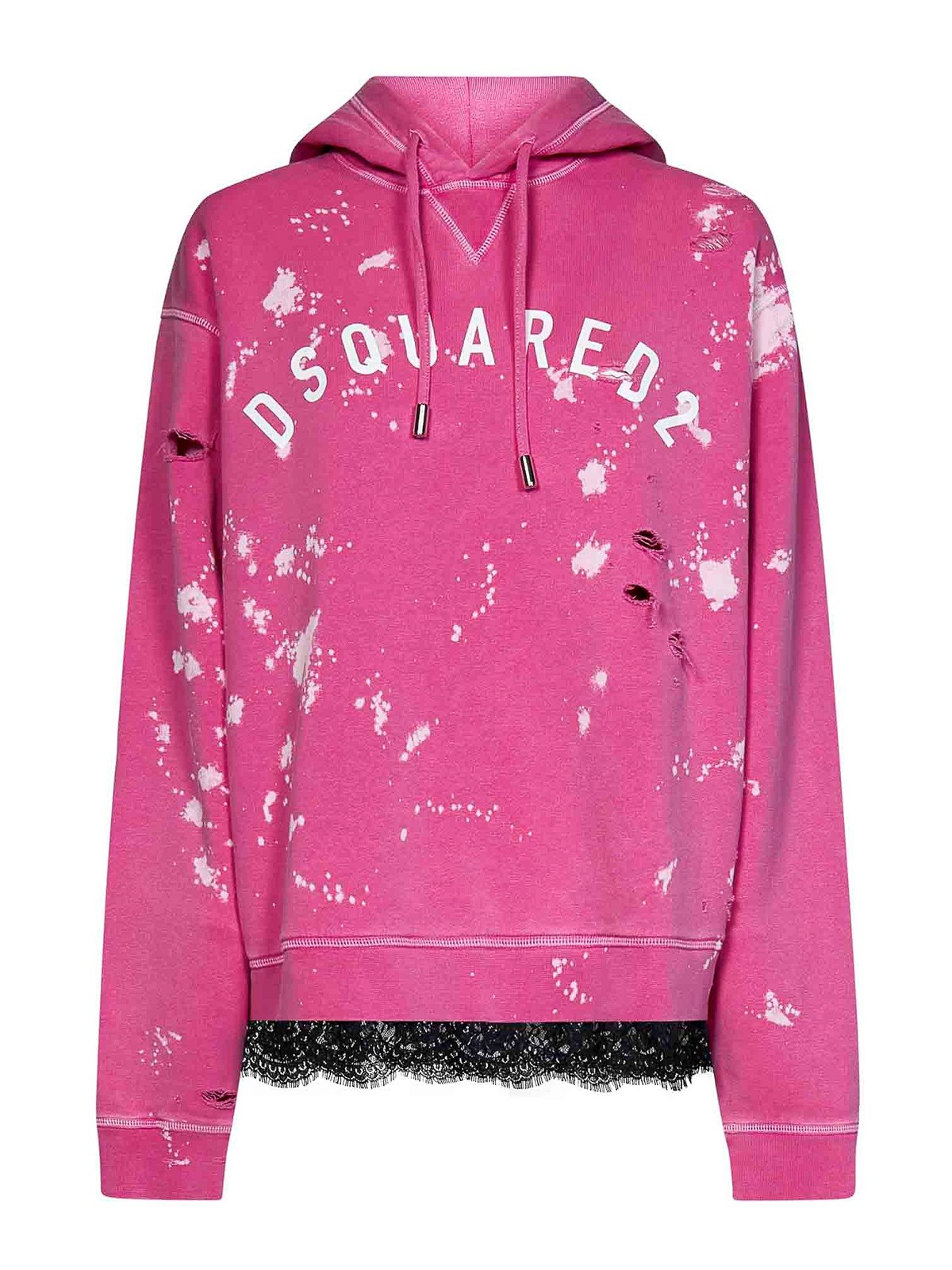 Dsquared2 Paint-splatter Hoodie In Pink