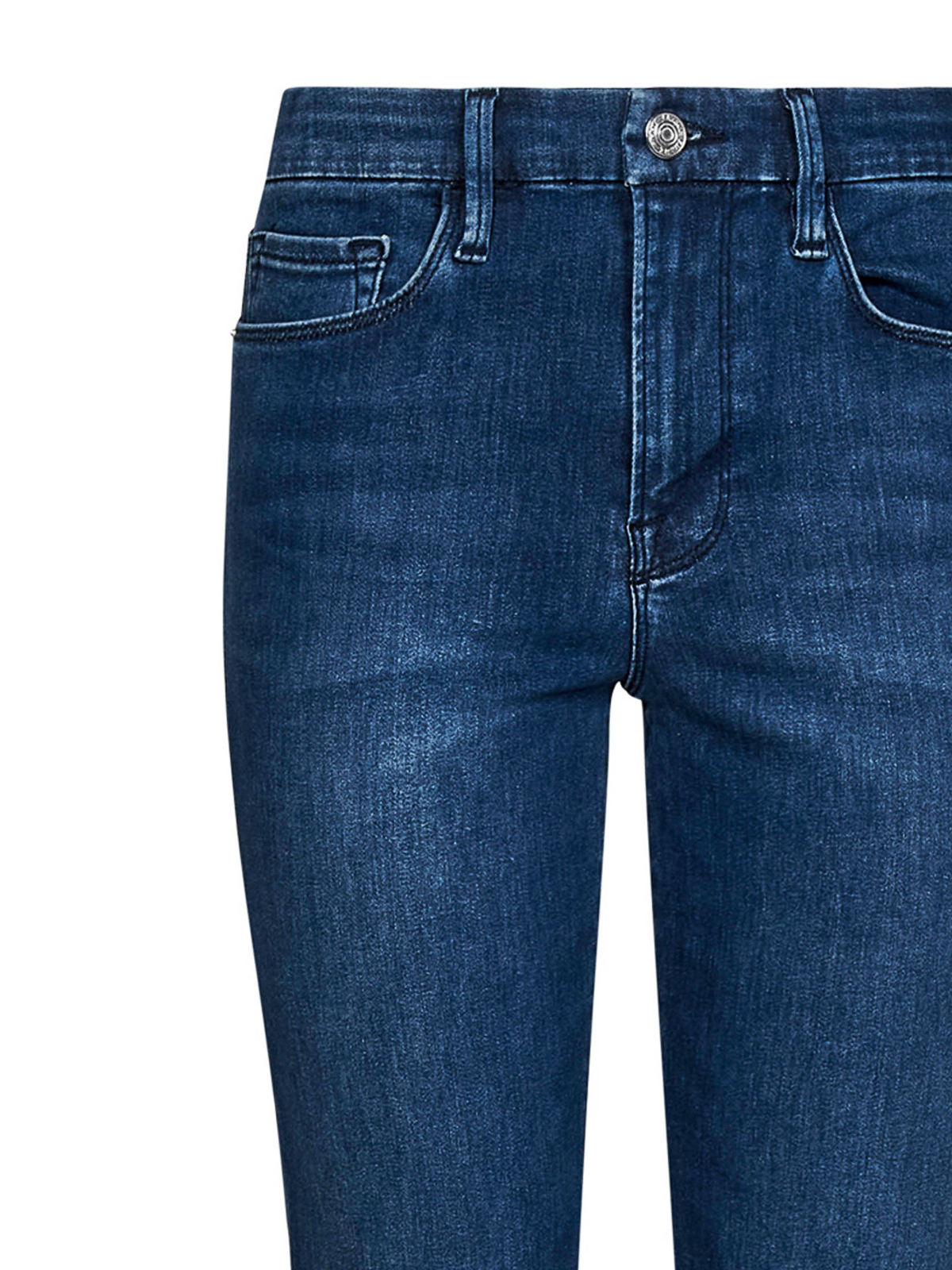 Shop Frame Flared Denim Jeans In Lavado Oscuro