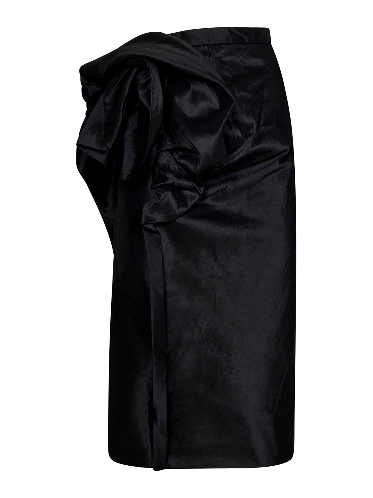 Shop Maison Margiela Draped Midi Tight Skirt In Negro