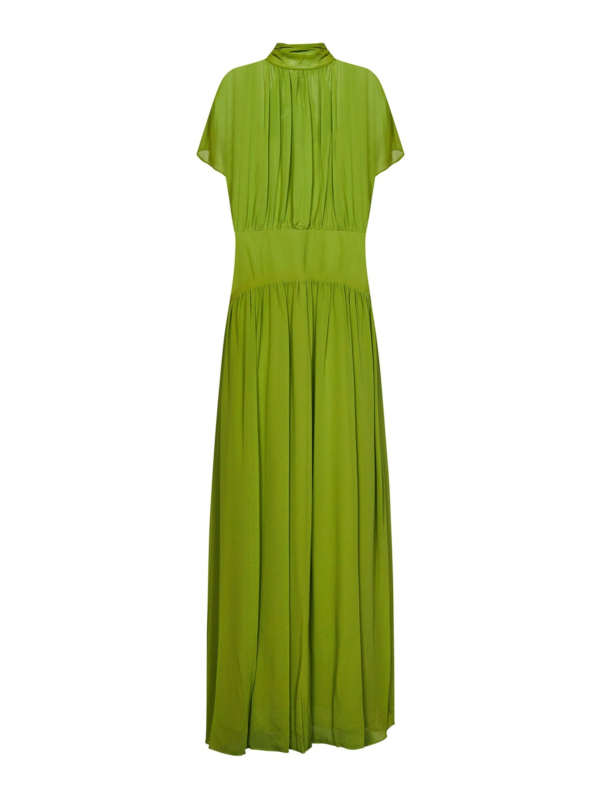 Max Mara Draped silk long dress - Green|236221013460001E15 Max Mara Draped silk long dress - Green|236221013460001E15
