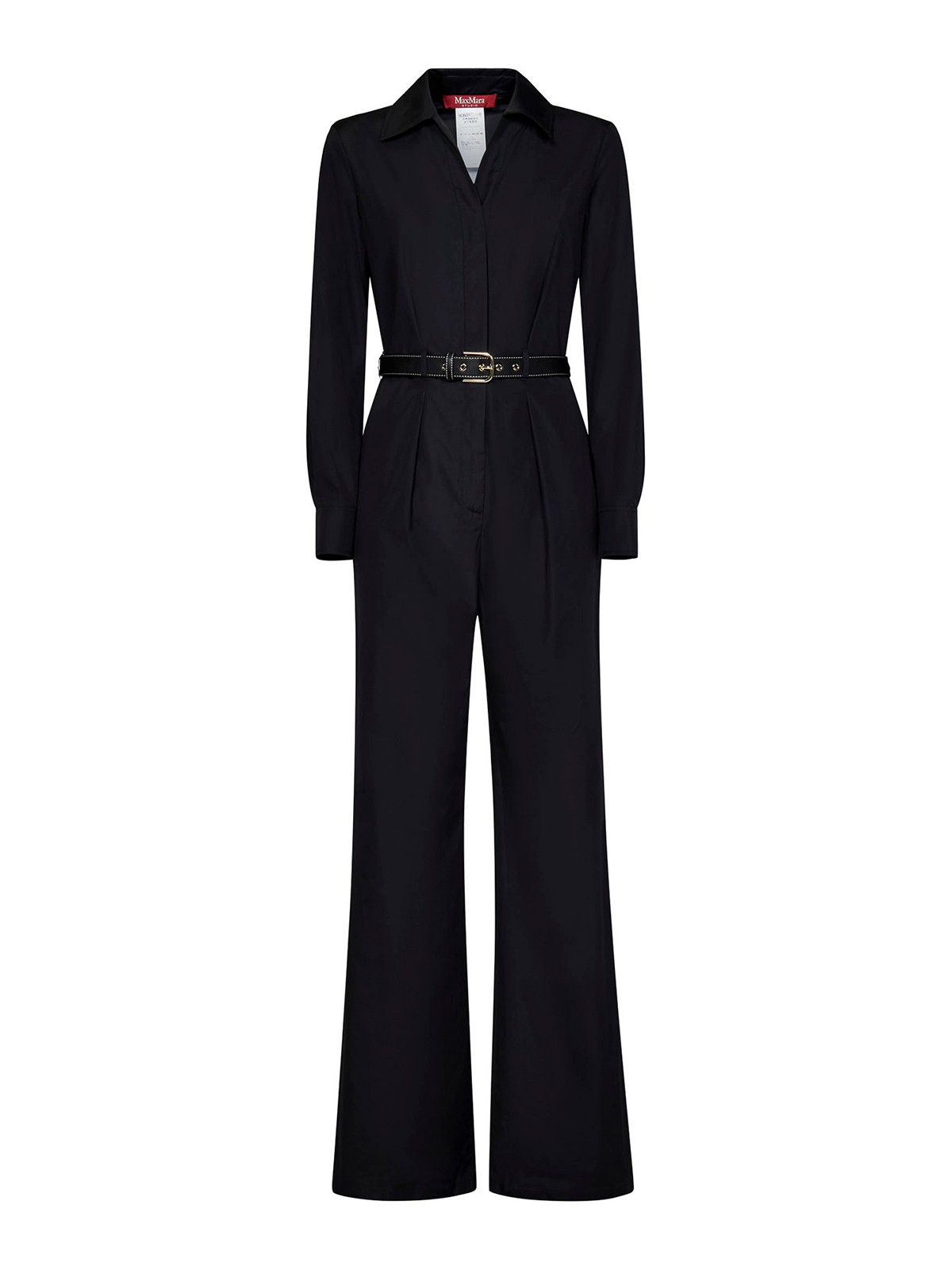 Max Mara Wide leg cotton jumpsuit Black Women 23624102316E15