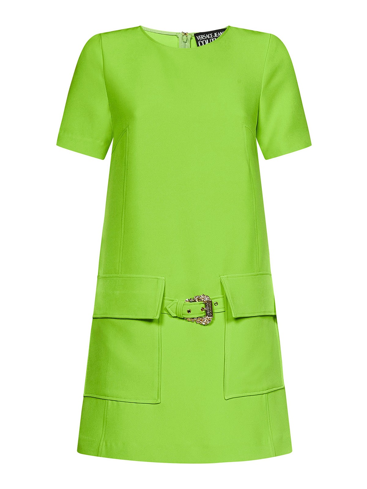 Versace Jeans Couture Short dress with pockets and logo  belt|74HAO906N0103110