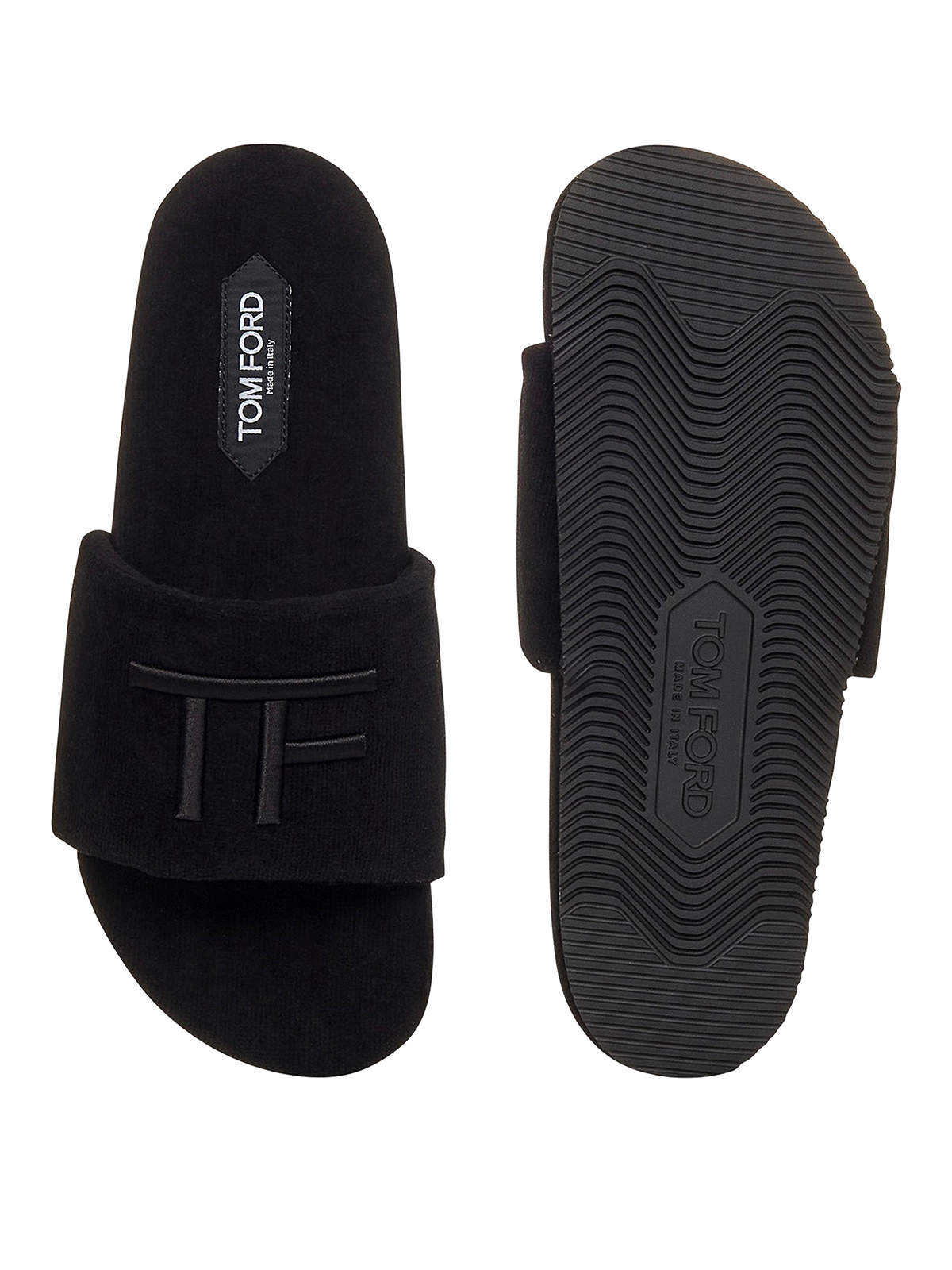 Shop Tom Ford Logo Embroidered Sandals In Negro