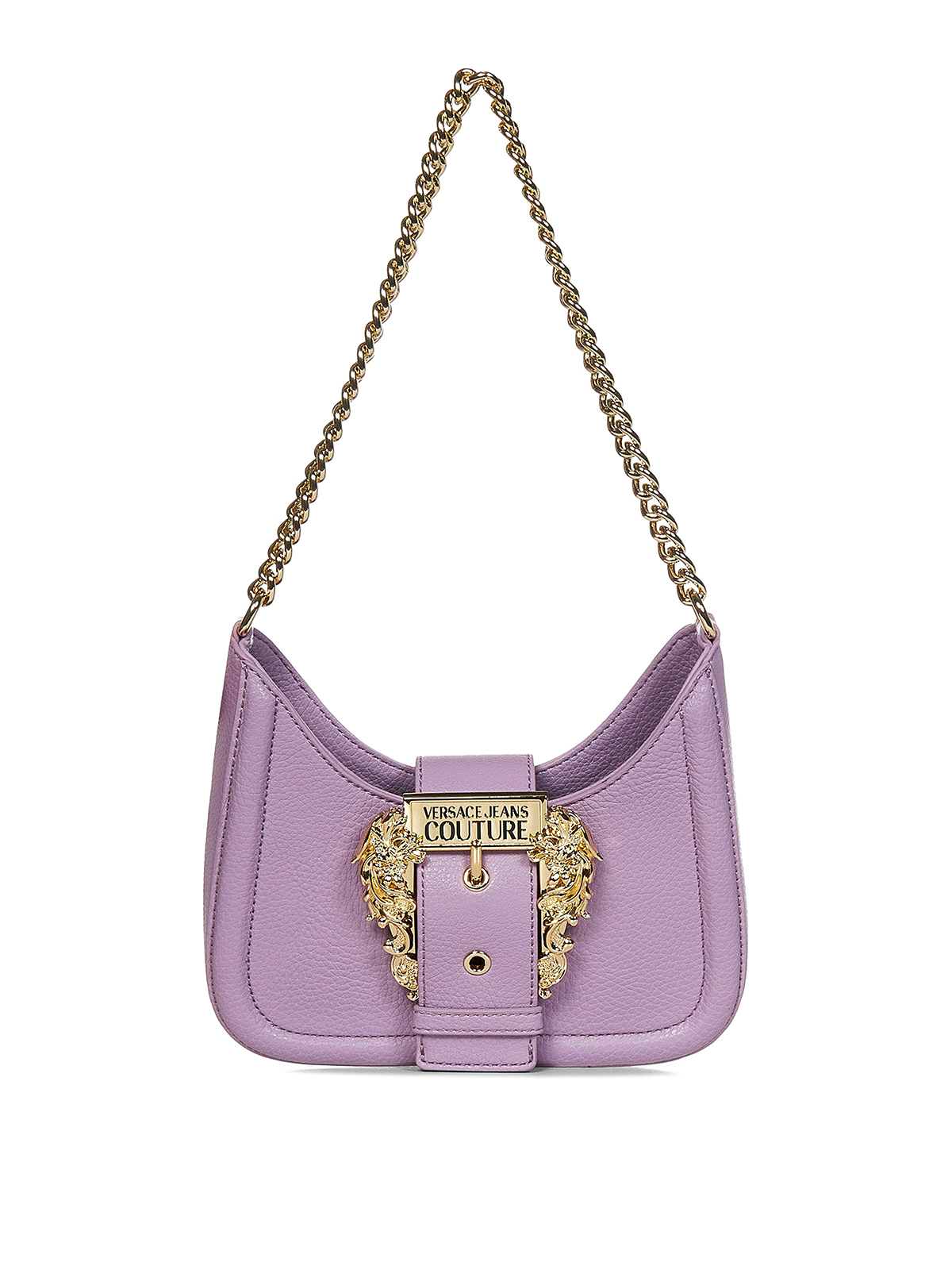 Versace Jeans Couture Bag With Maxi Logo Buckle And Chain In Pink