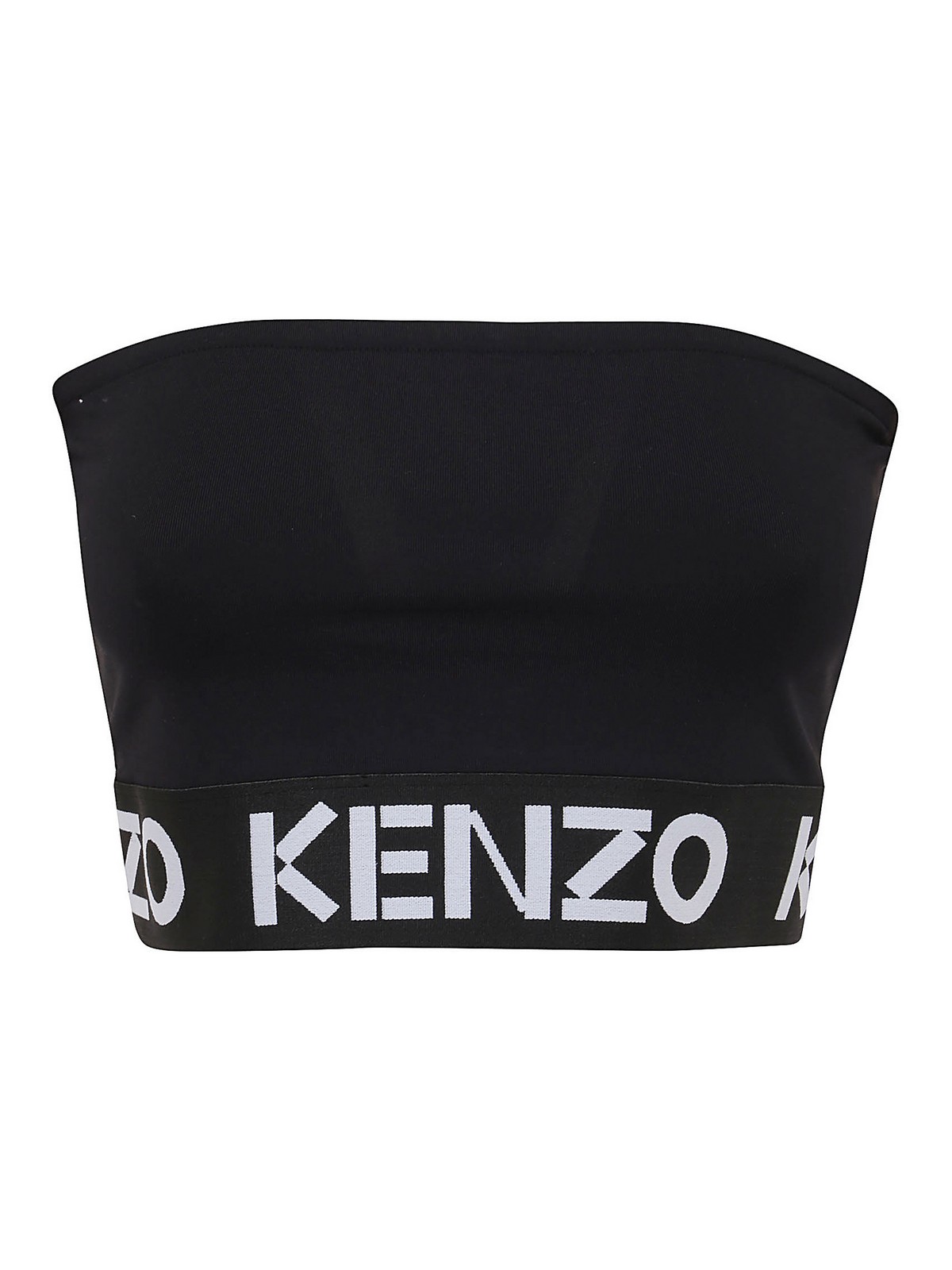 Shop Kenzo Black Logo Cropped Top