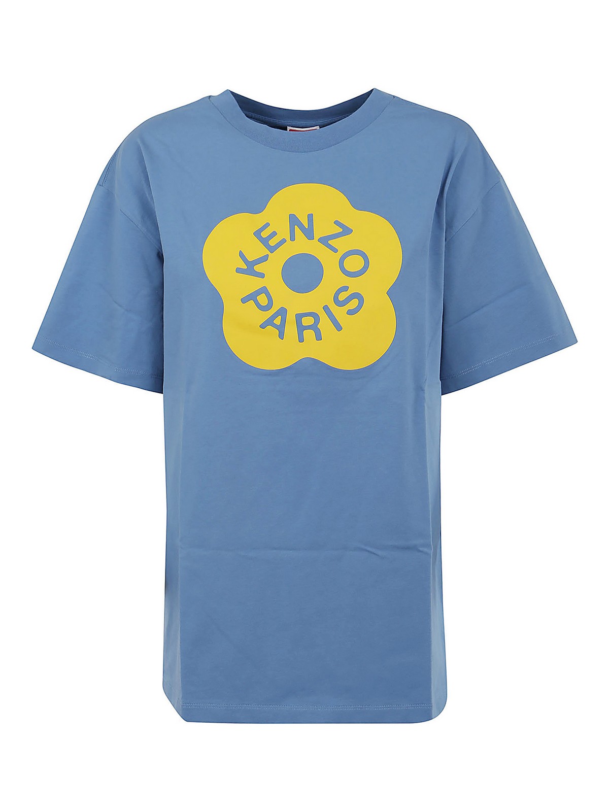 Kenzo Cotton Logo T-shirt In Light Blue