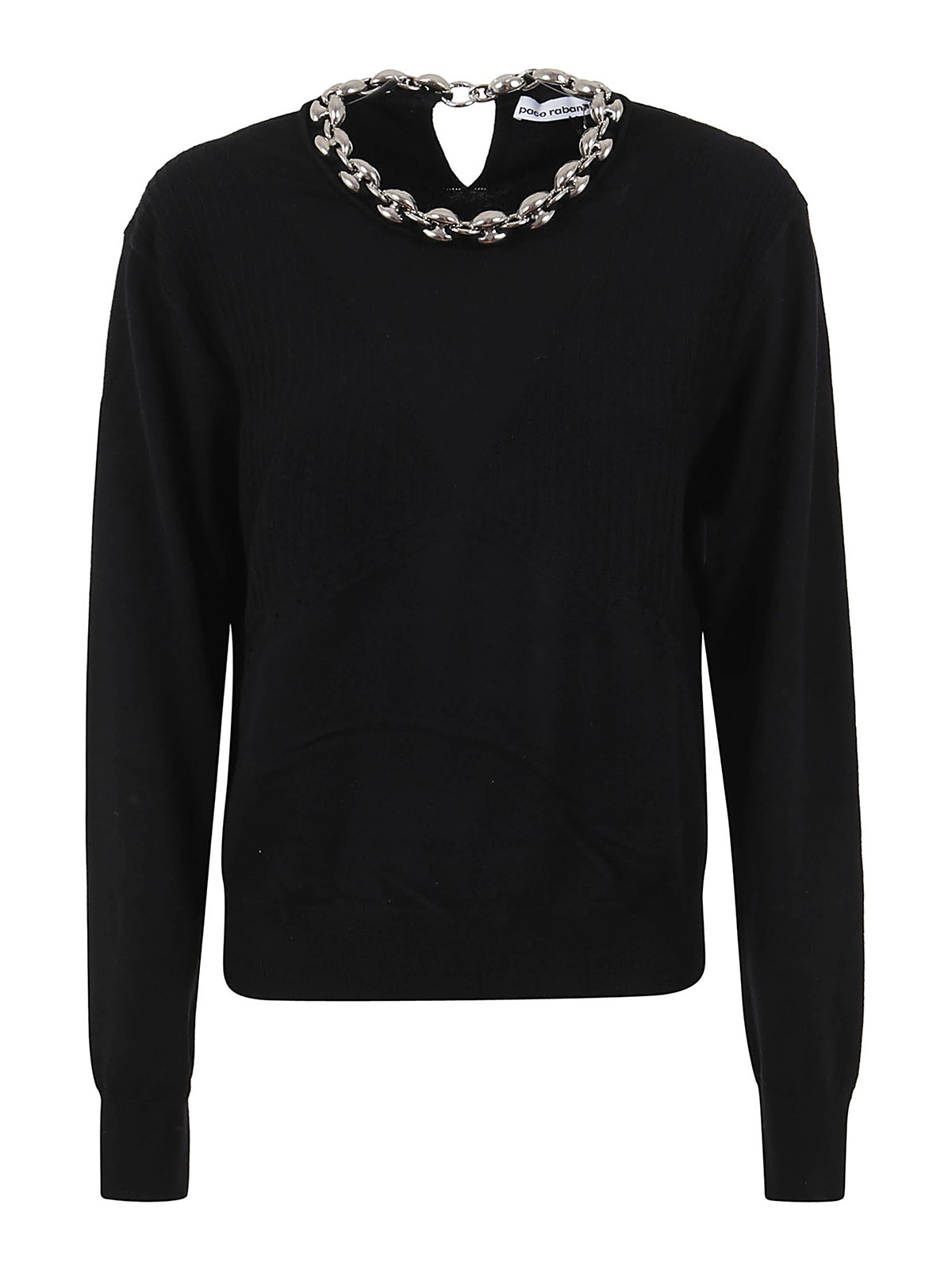 Wool sweatshirt with chain crewneck