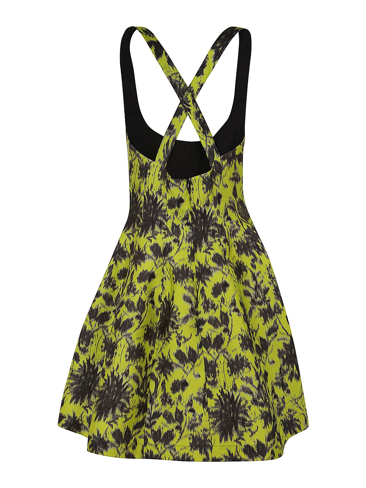 Shop Philosophy Di Lorenzo Serafini Crossed Printed  Short Dress In Green