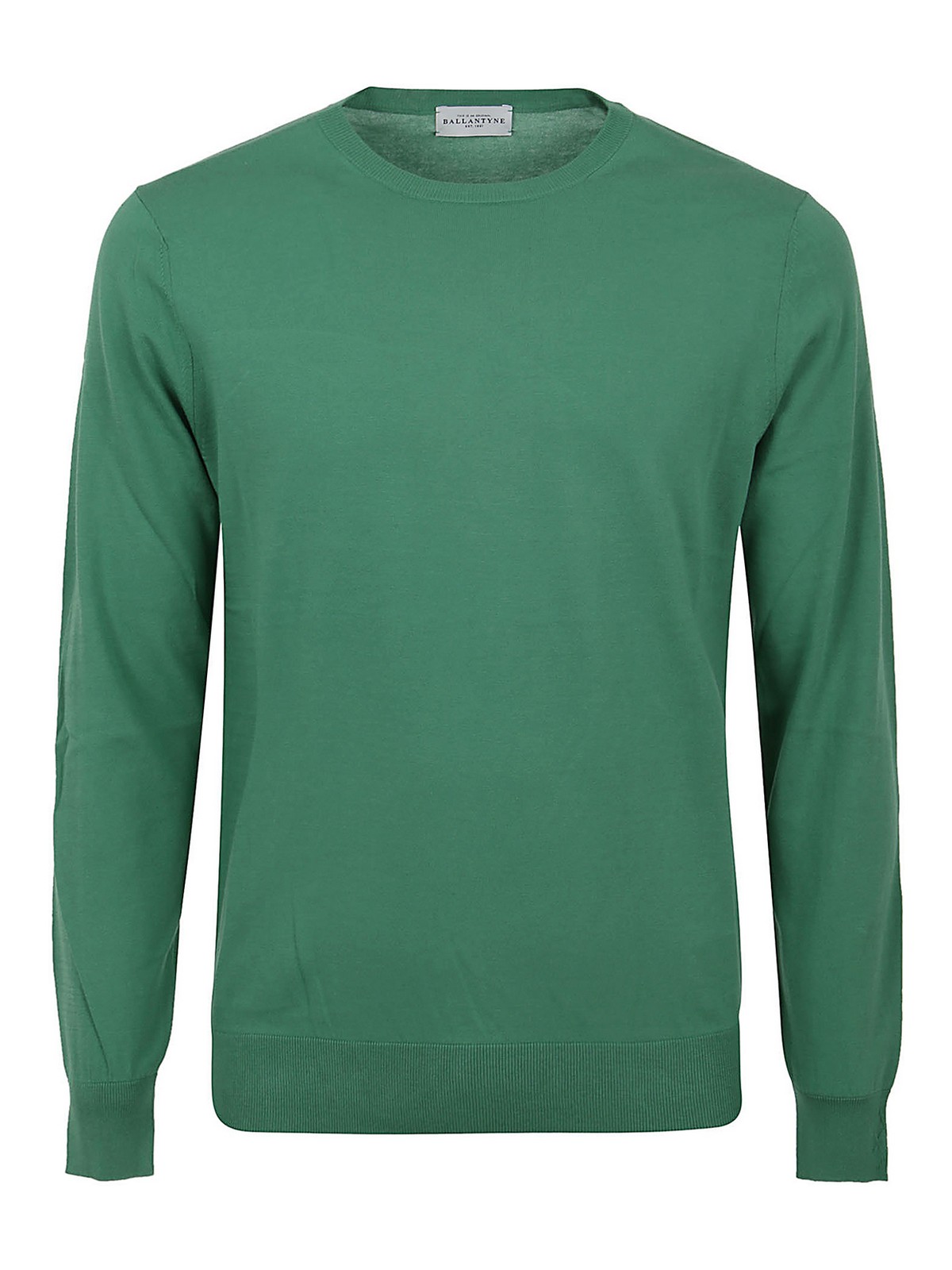 Ballantyne Cotton Crewneck  Knitted Pullover In Green