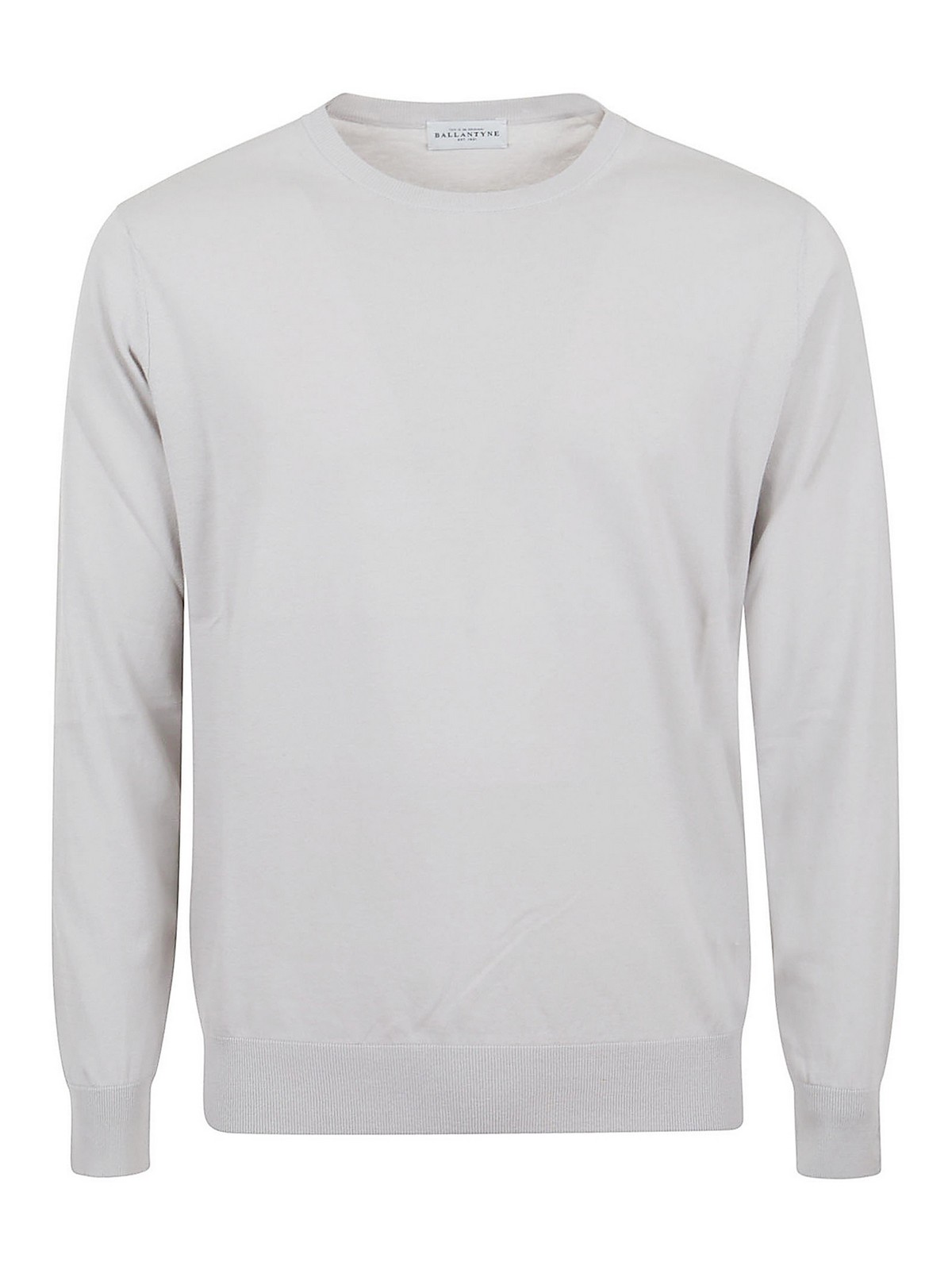 Ballantyne Cotton Crewneck  Knitted Pullover In White