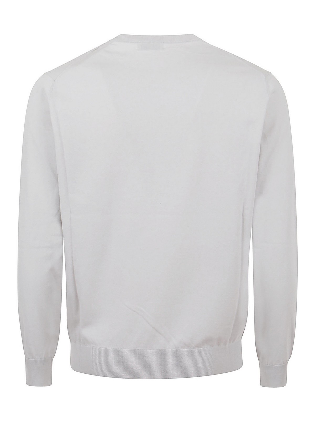 Shop Ballantyne Cotton Crewneck  Knitted Pullover In White
