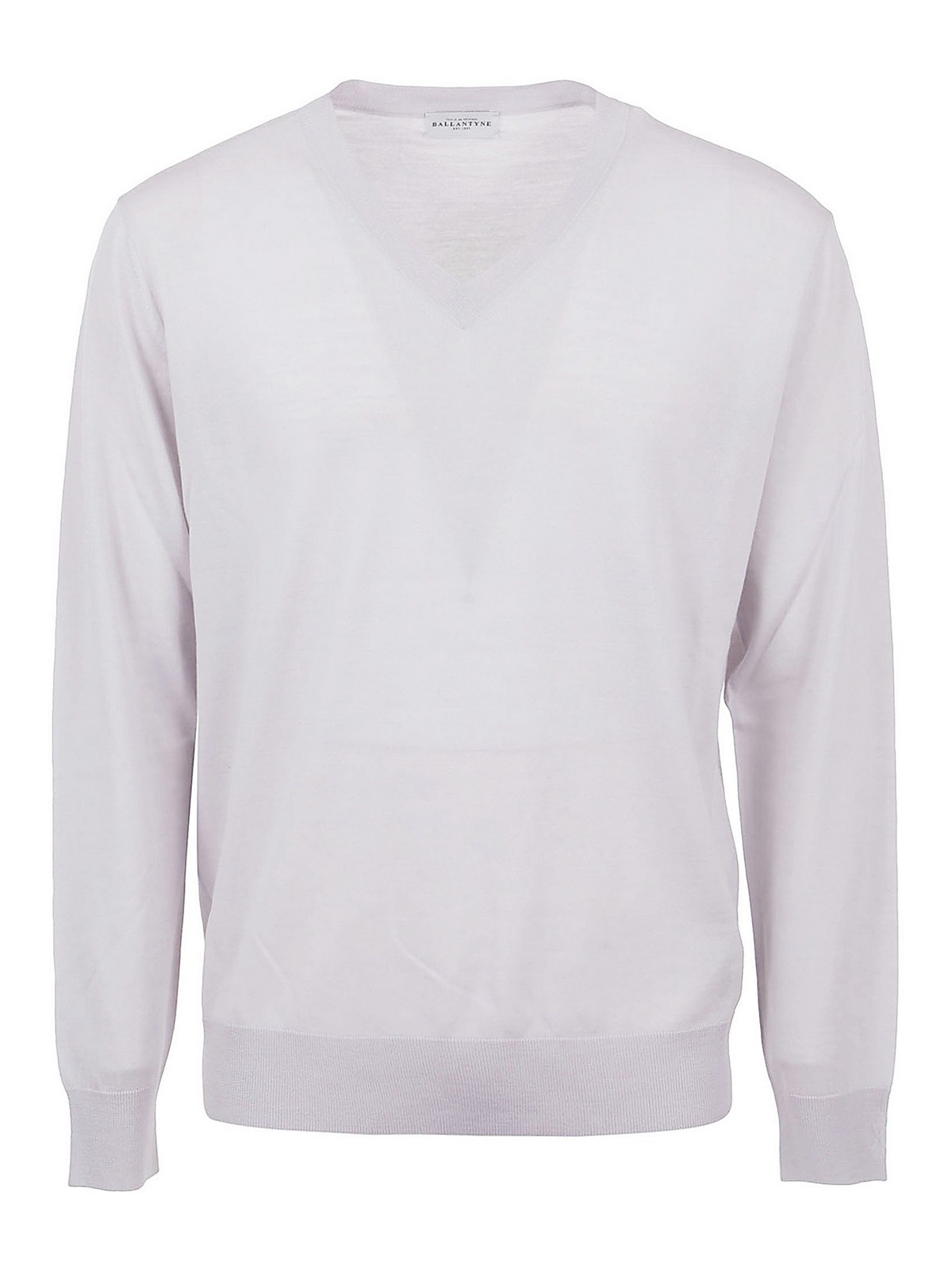 Ballantyne V Neck Pullover In White