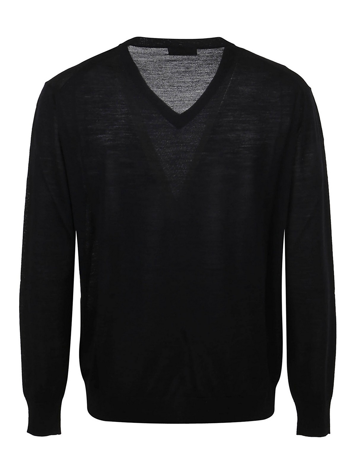Shop Ballantyne V Neck Knitted Pullover In Black